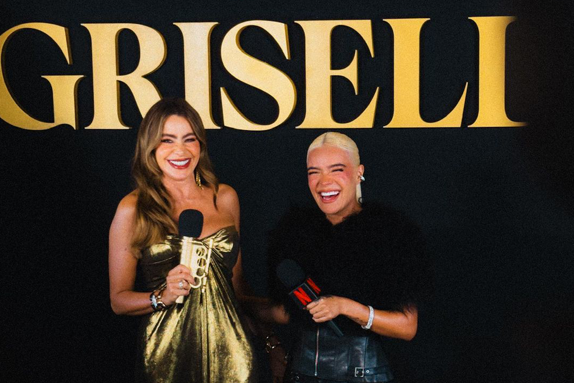 Sof�a Vergara and Karol G at the premiere of Griselda