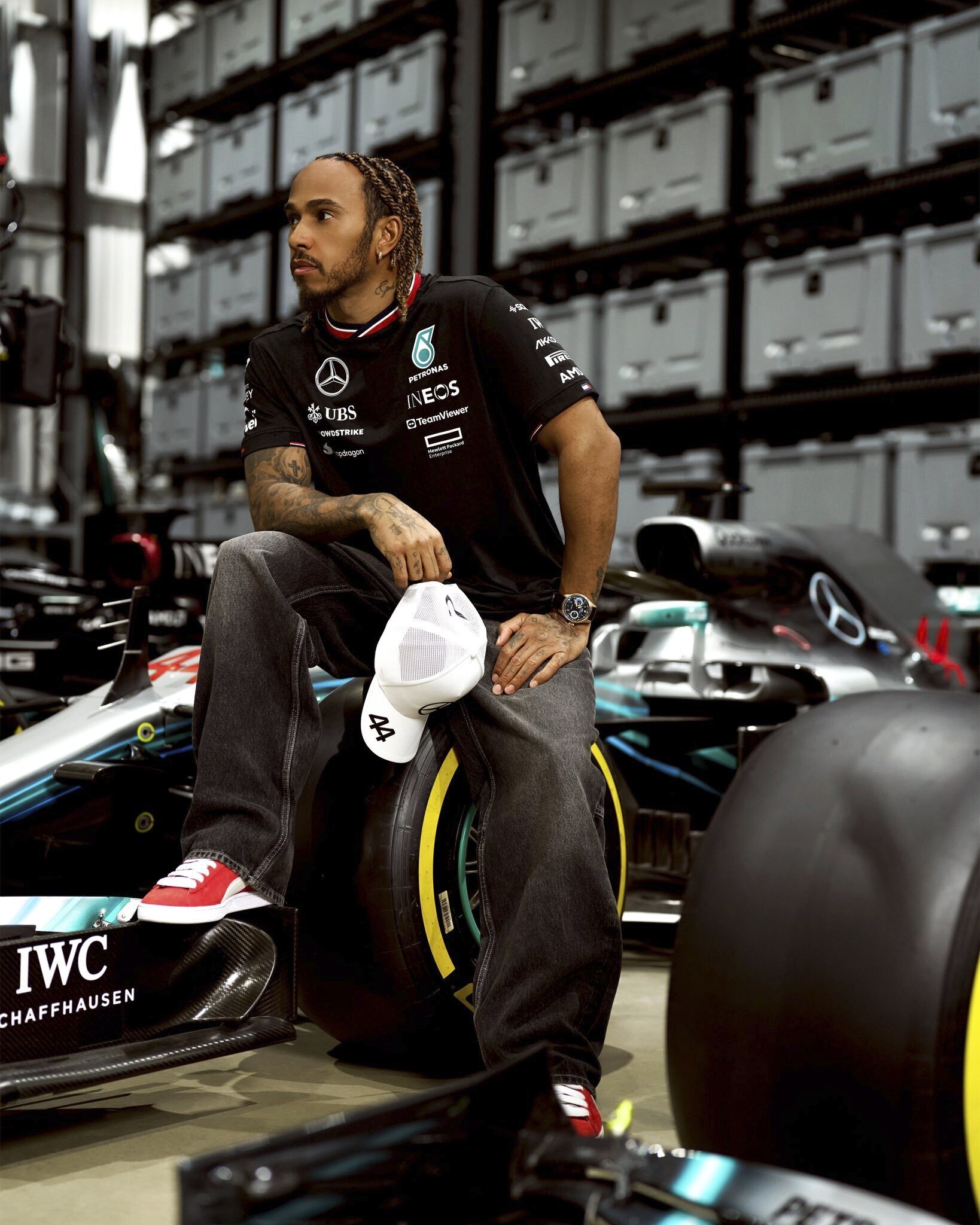 Lewis Hamilton at the presentation of the new Mercedes