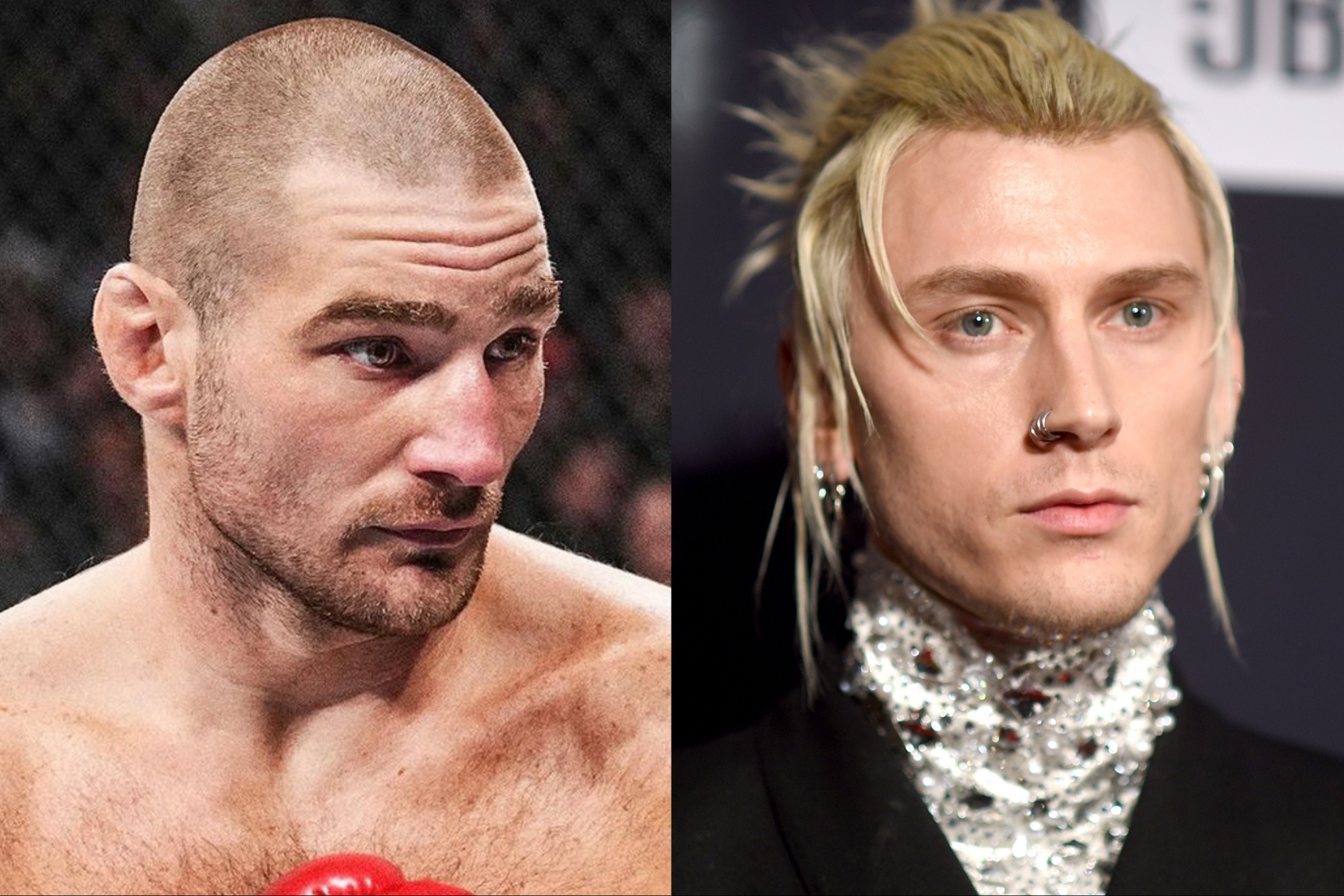 MMA fighter Sean Strickland and Machine Gun Kelly.