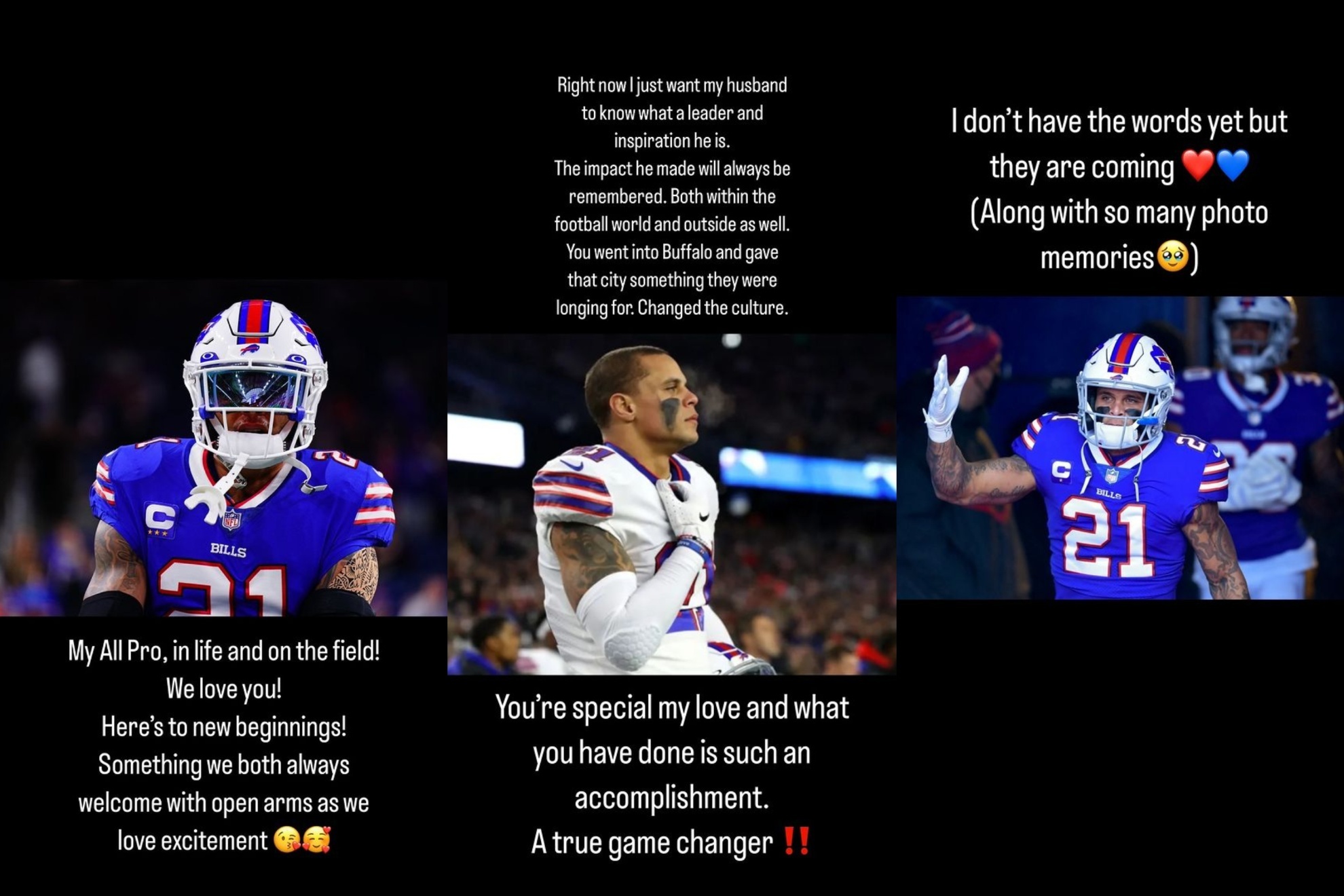 Rachel Bush lifted her husband Jordan Poyer's spirits after sudden ...