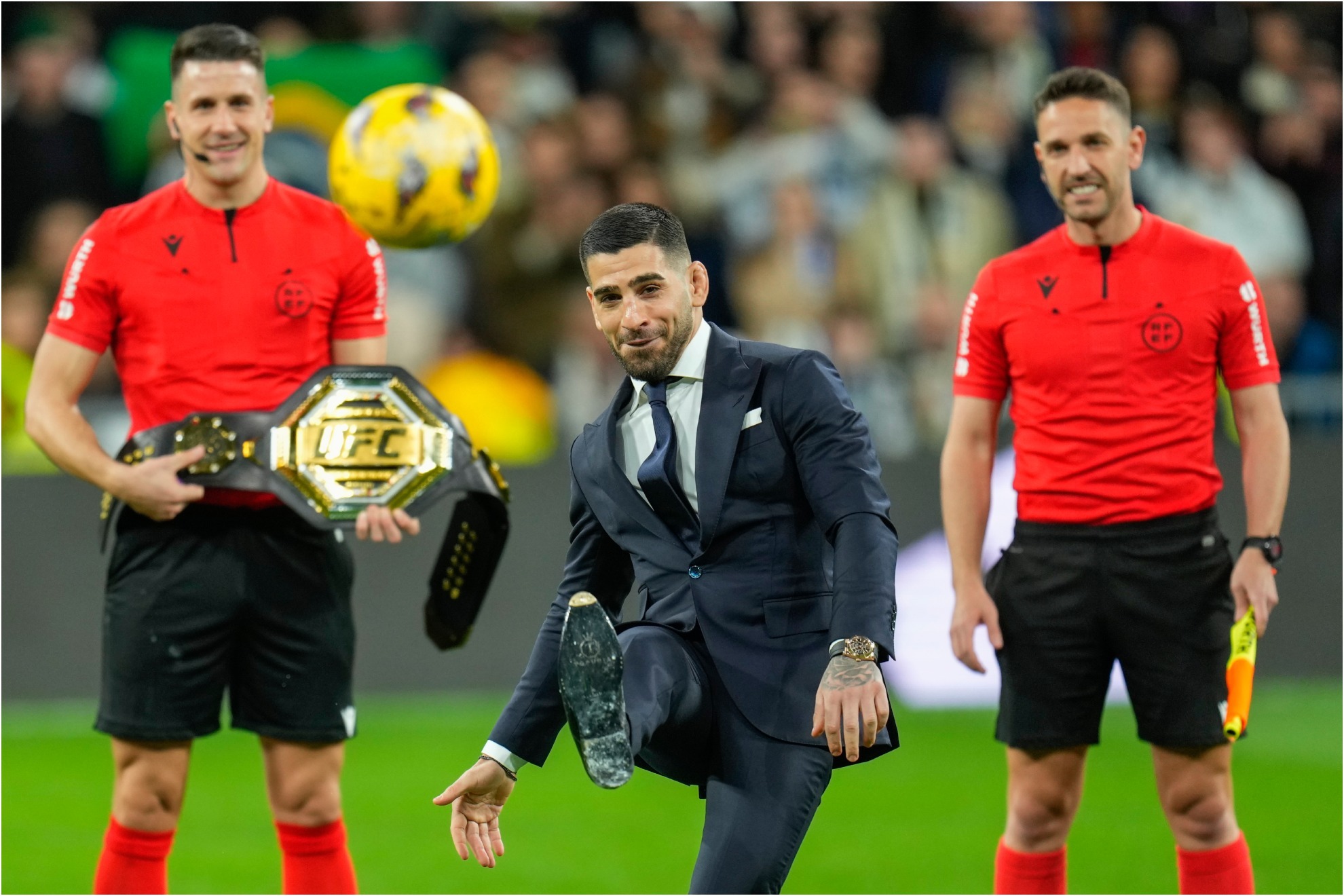 Saque de Honor de Topuria en el Bernabéu