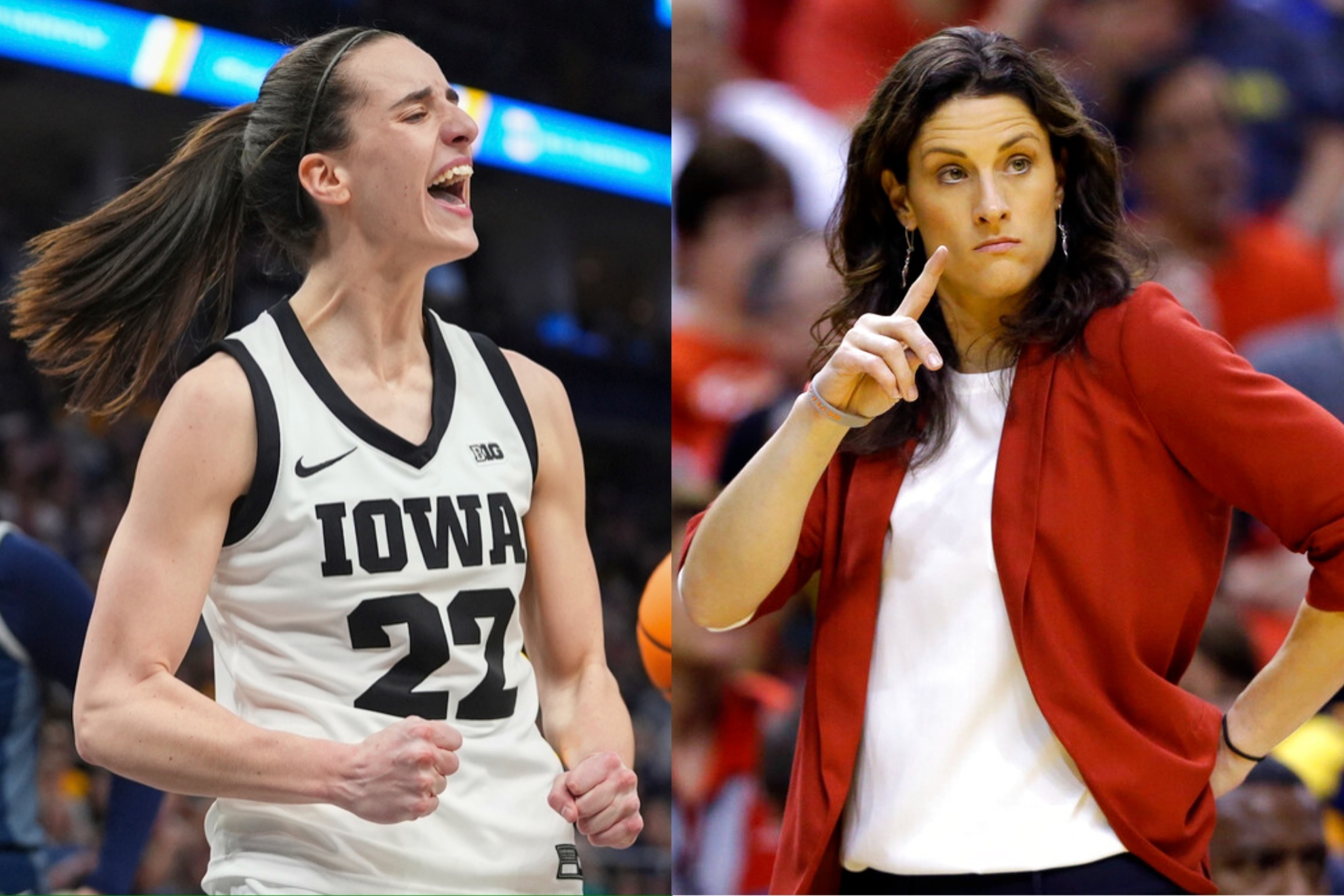 Stephanie White (L) assures that Caitlin Clark will reject Ice Cubes offer.