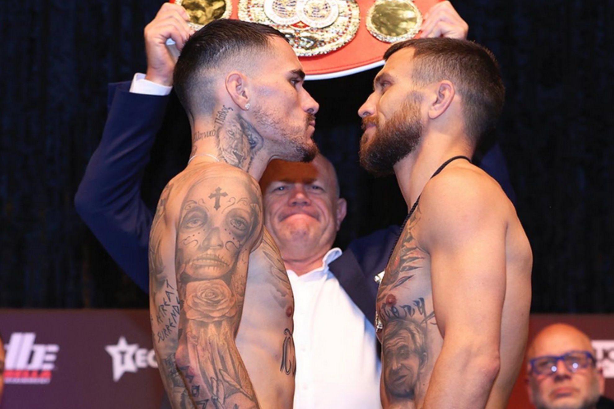George Kambosos Jr. (L) failed in his attempt to defeat Vasiliy Lomachenko.