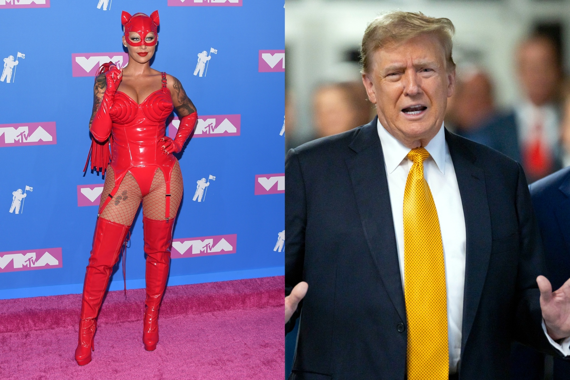 Mashup image of Amber Rose and Donald Trump