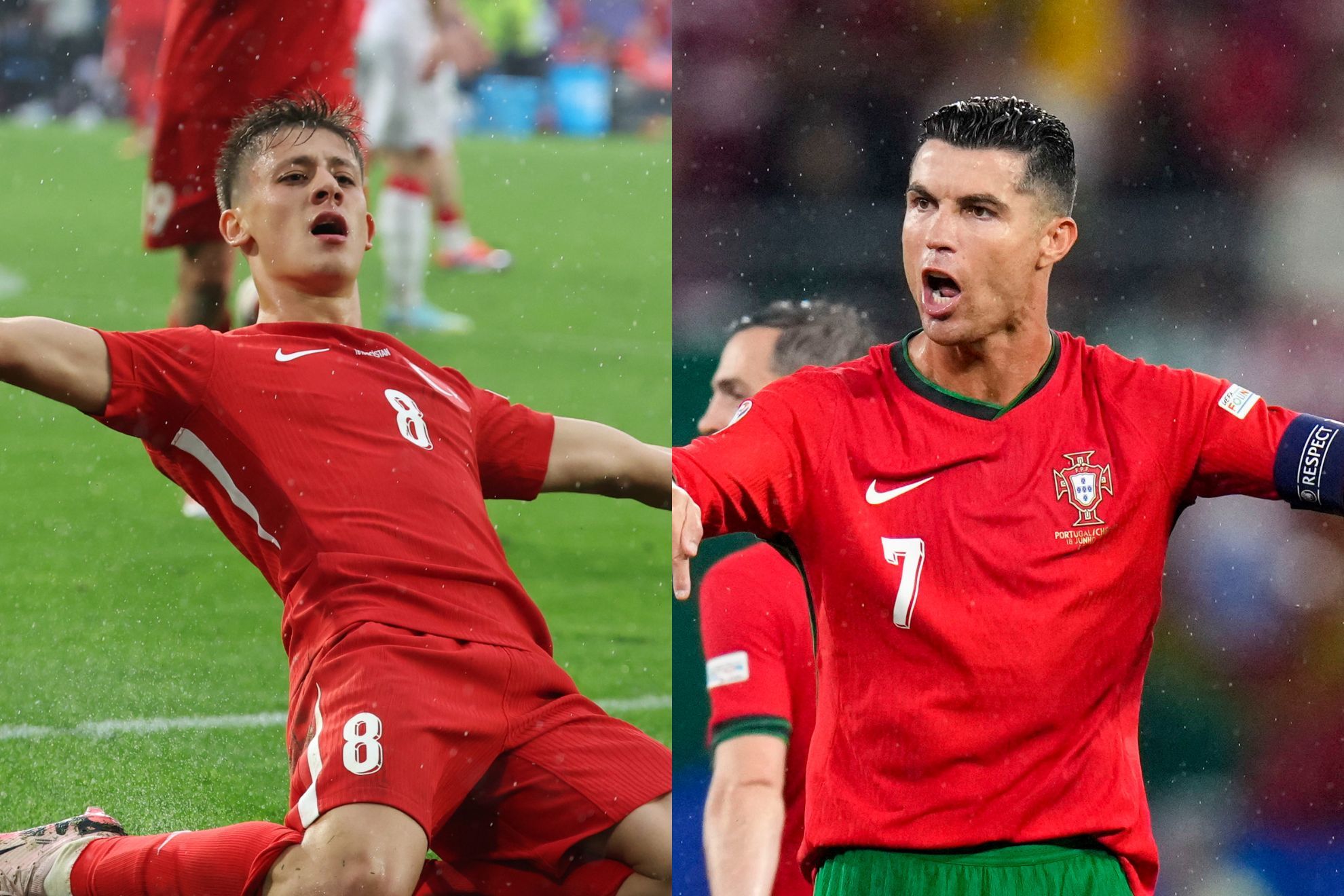 Arda G�ler y Cristiano Ronaldo, estrellas en Turqu�a y Portugal.