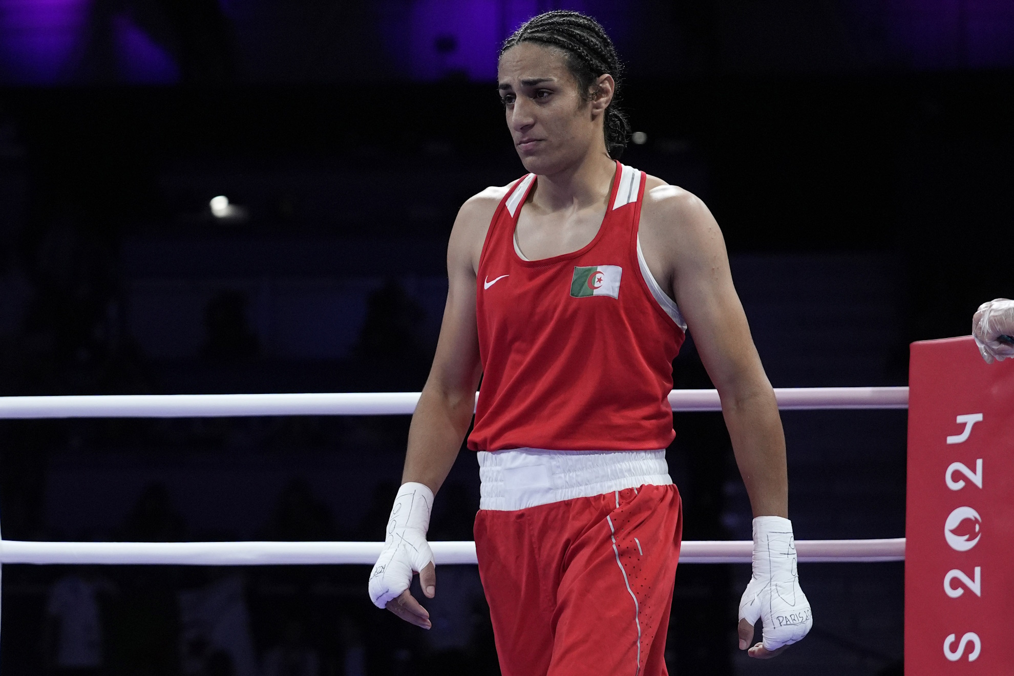 Paris 2024 Olympics Boxing Algeria Imane Khelif ring fighting Italy Angela Carini women 66kg Summer Games France