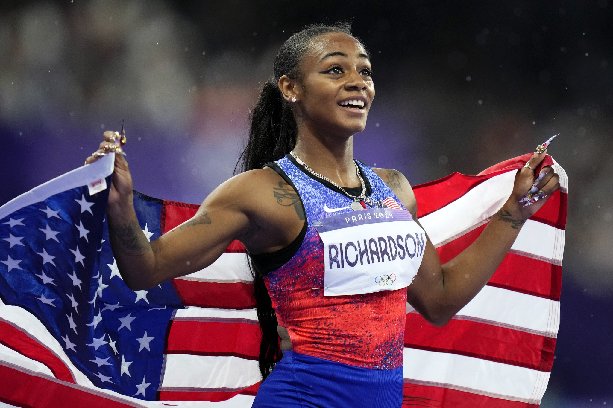 Silver medal winner Shacarri Richardson of the United States