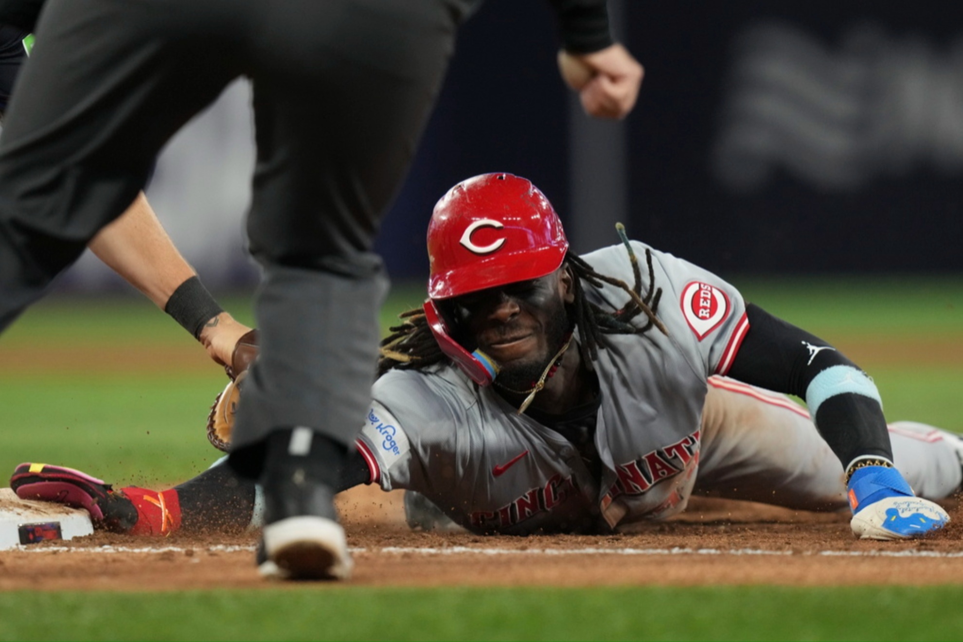 Elly de la Cruz during a Cincinnati Reds game against the Toronto Blue Jays on Wednesday