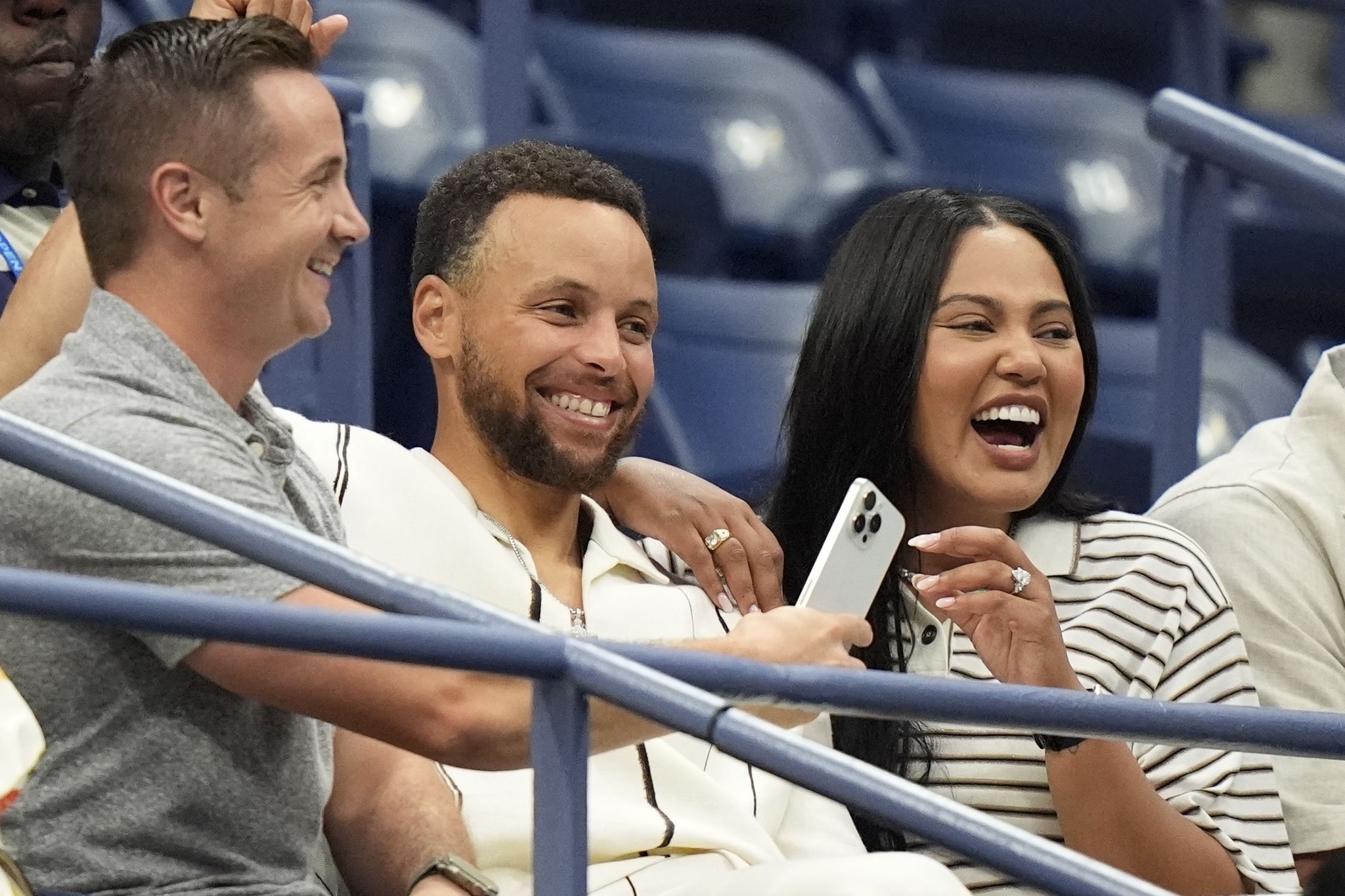 Steph Curry and his wife Ayesha at the US Open final