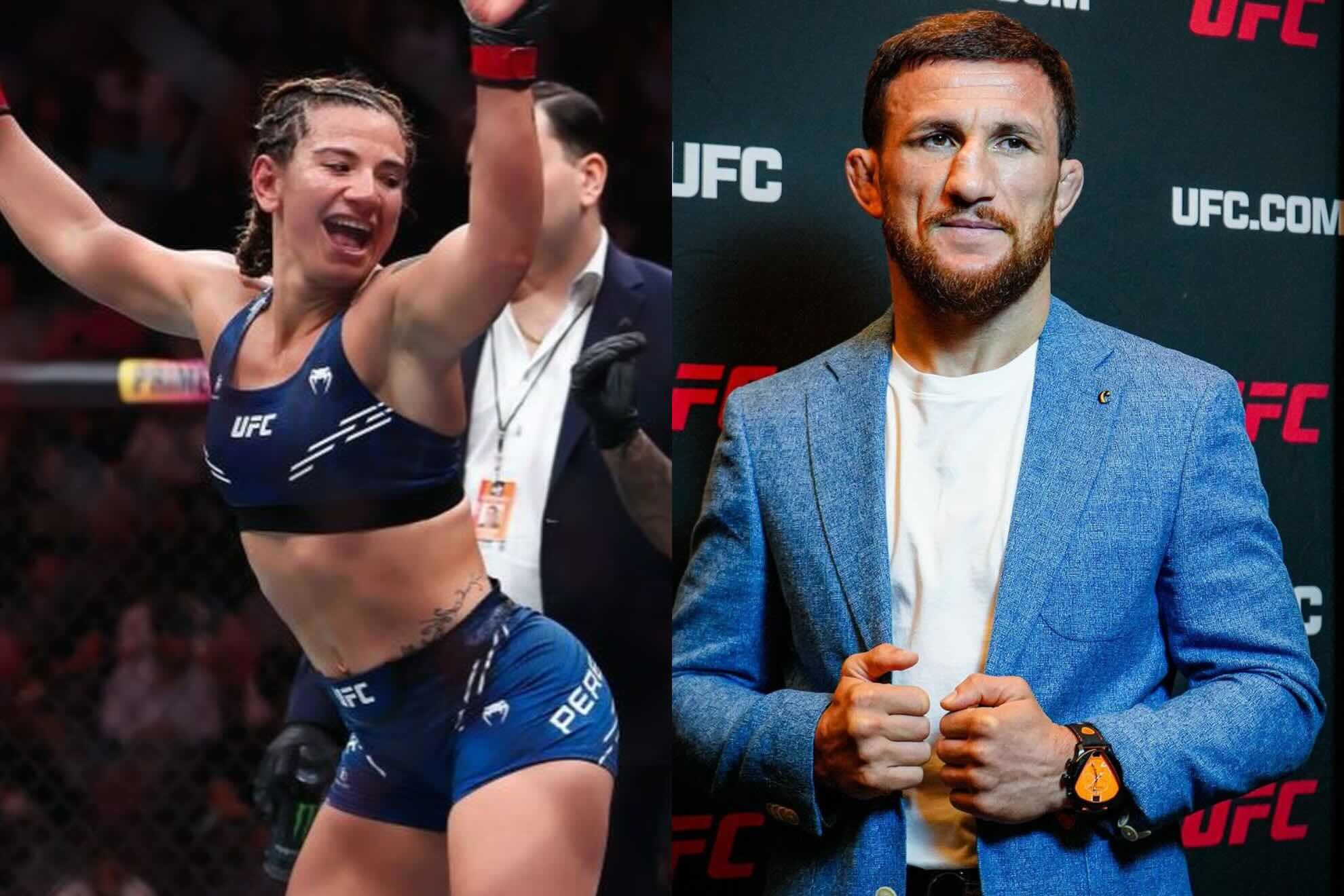 Ailin Perez helped Merab Dvalishvili celebrate his UFC 306 victory