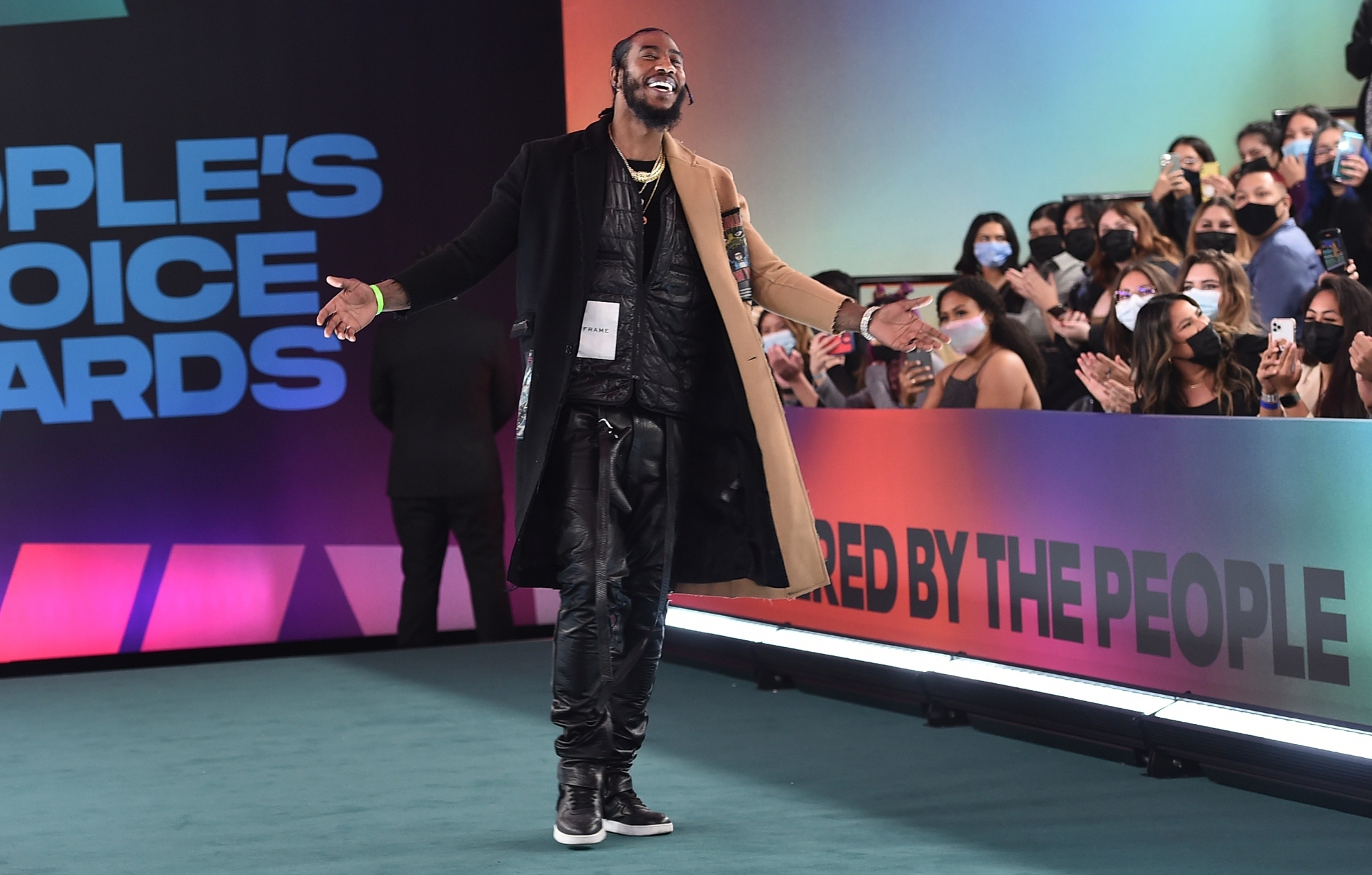 Iman Shumpert arrives at the Peoples Choice Awards on Tuesday, Dec. 7, 2021, at the Barker Hangar in Santa Monica, Calif.
