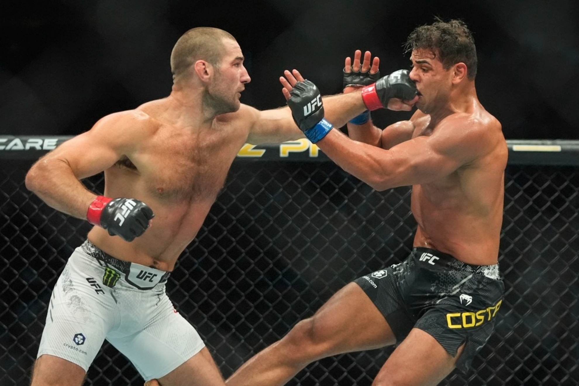 Sean Strickland and Paulo Costa during UFC 302 in June of 2024