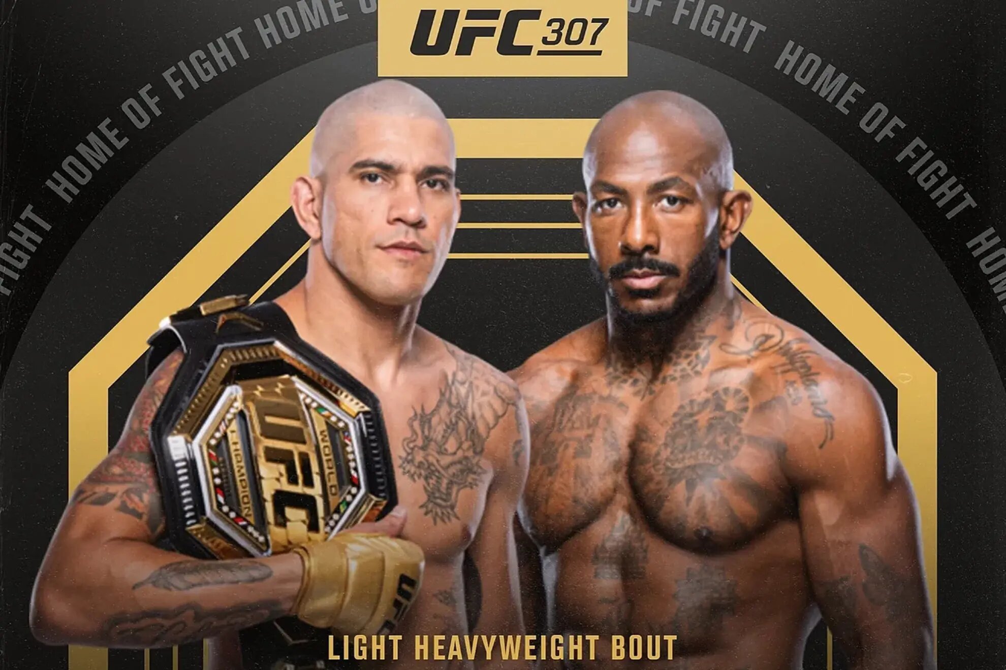 UFC 307 is headlined by the Pereira vs Rountree Jr. fight.