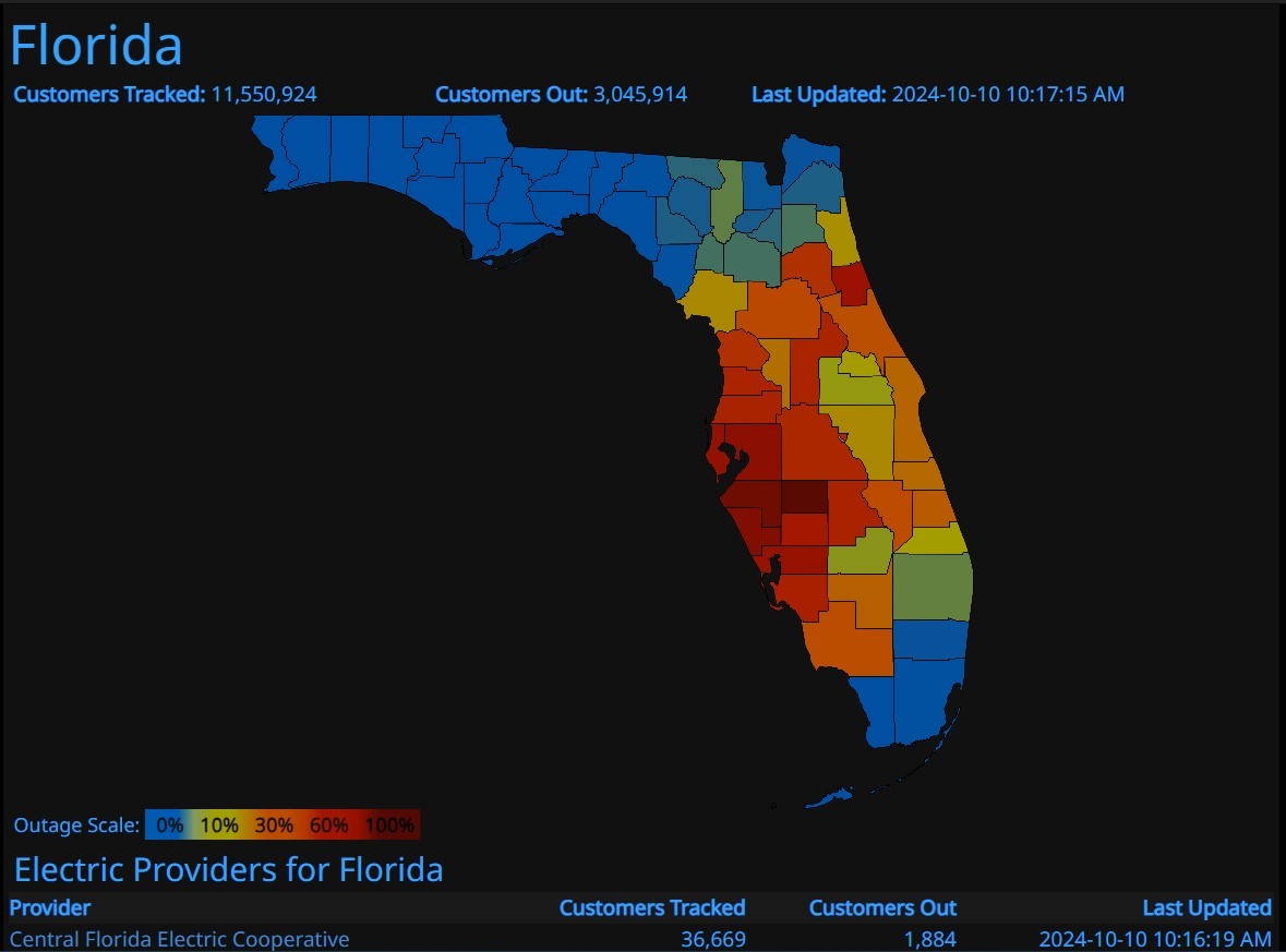 More than 3 million without power after Hurricane Milton slams Florida ...