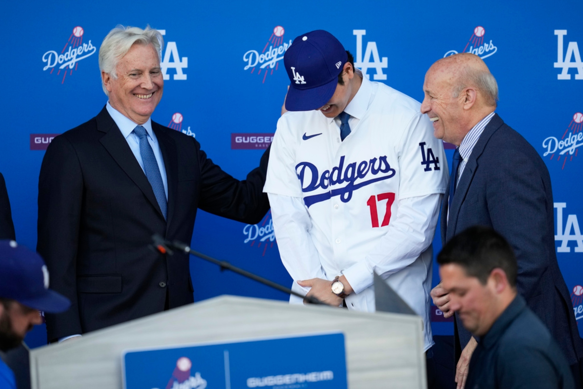 Mark Walter, next to Shohei Ohtani