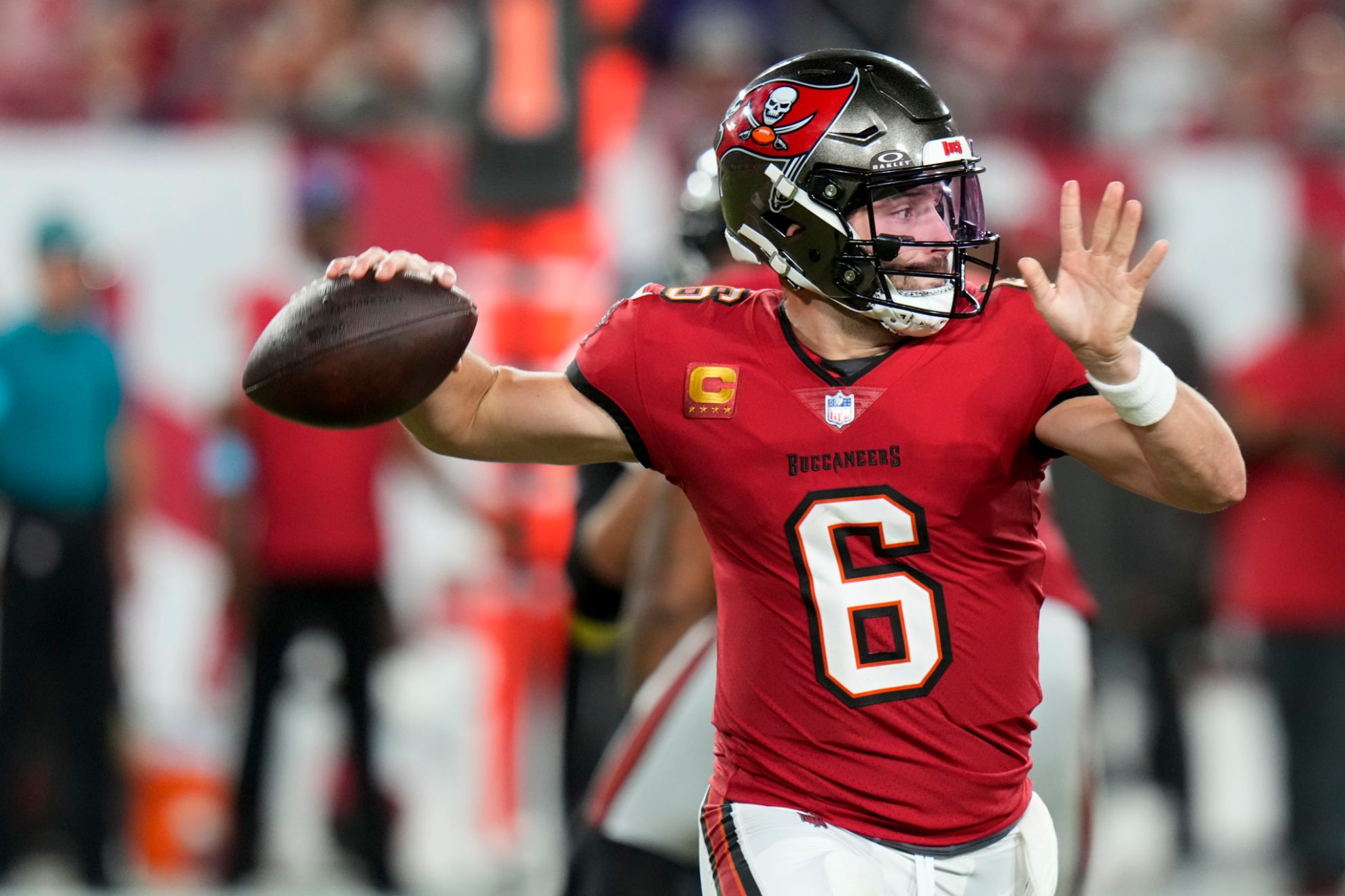 mayfield tobacco ZYN scolds Baker Mayfield for using tobacco pouches in the Buccaneers'  dugout