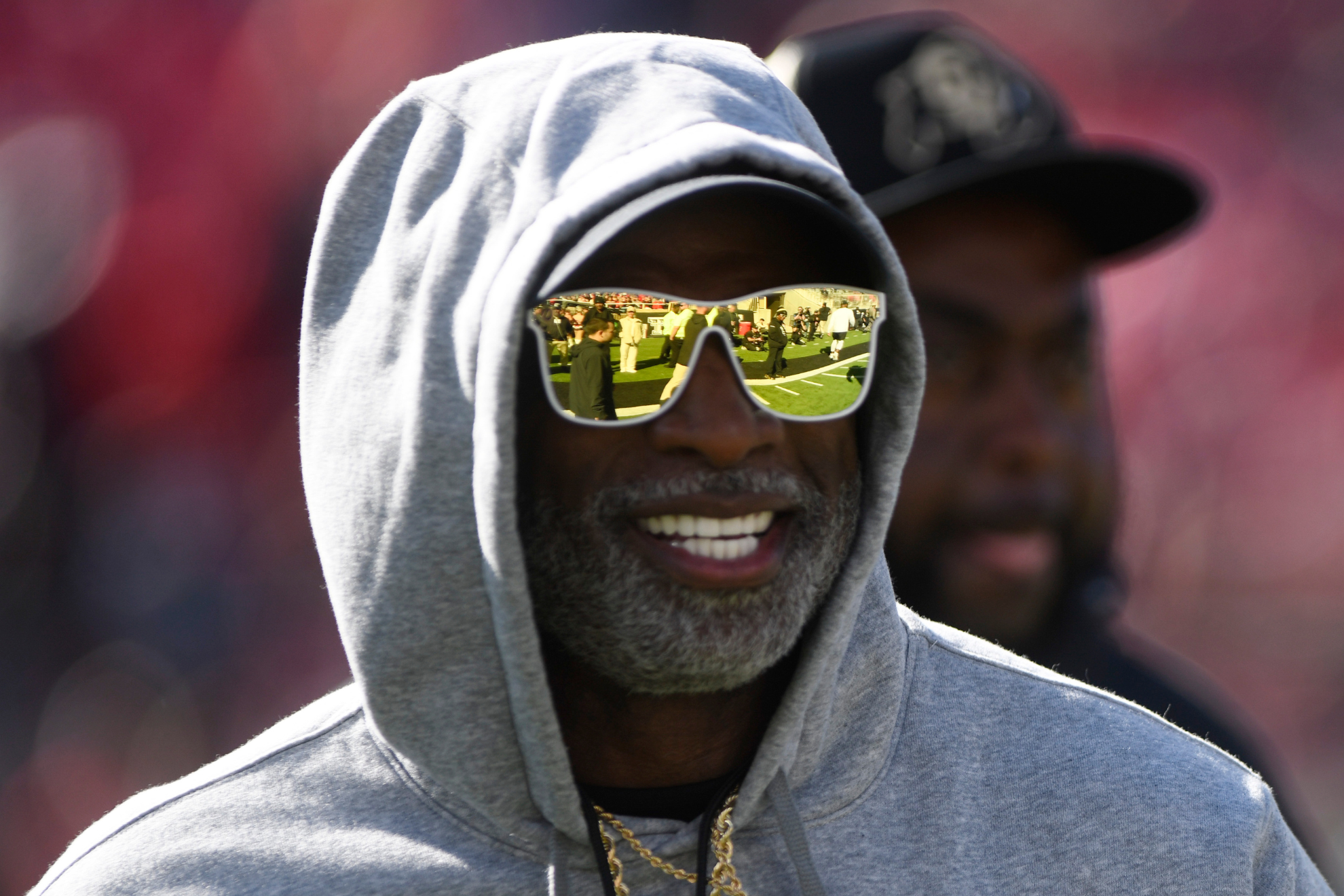 Deion Sanders before the Colorado-Texas Tech game.