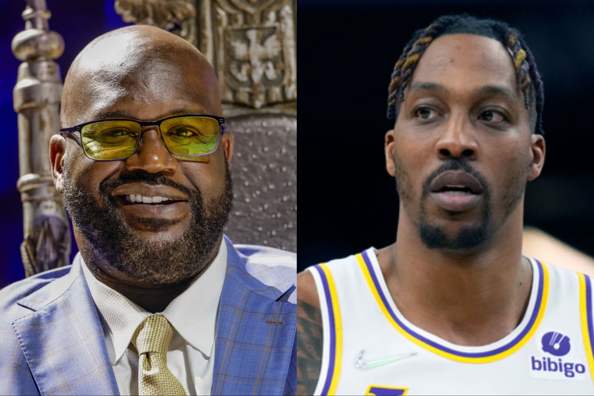 Former Los Angeles Lakers stars, Shaquille ONeal and Dwight Howard.