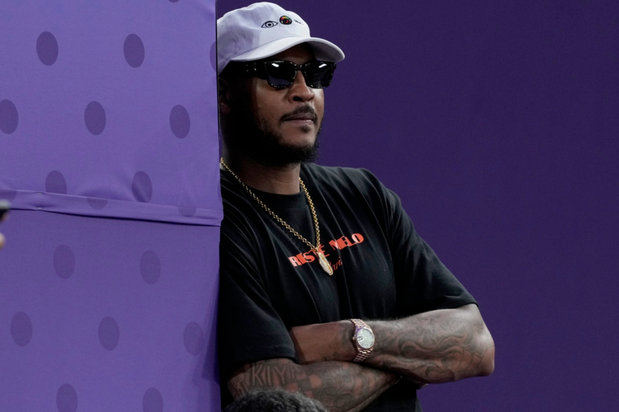 Carmelo Anthony during the 2024 Summer Olympics, Monday, Aug. 5, 2024, in Paris, France