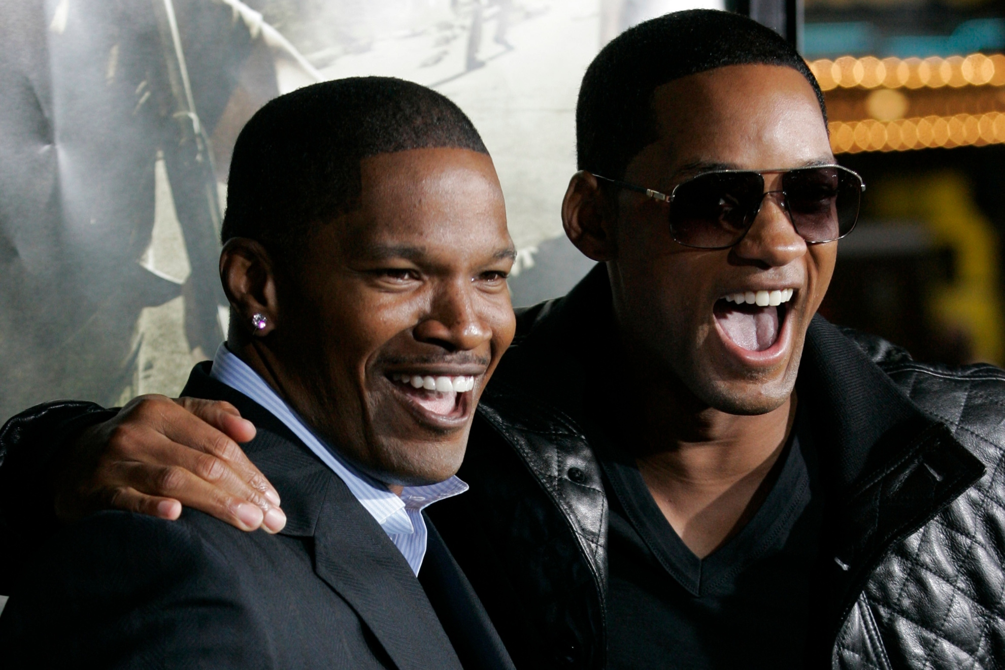 Jamie Foxx and actor Will Smith at the the world premiere of The Kingdom