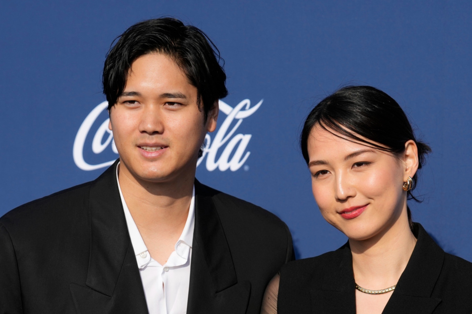 Los Angeles Dodgers Shohei Ohtani and his wife Mamiko Tanaka at the 2024 Blue Diamond Gala