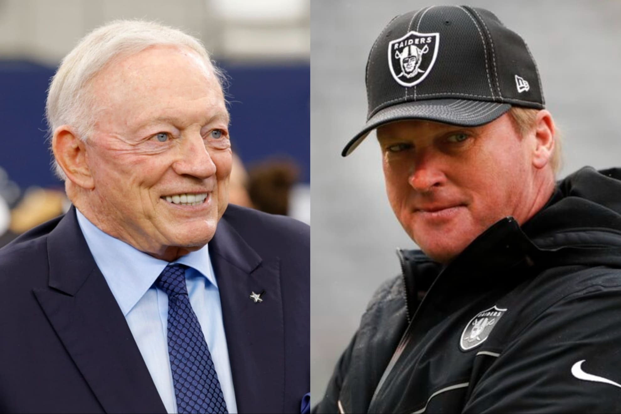 Cowboys owner Jerry Jones and former NFL head coach Jon Gruden.