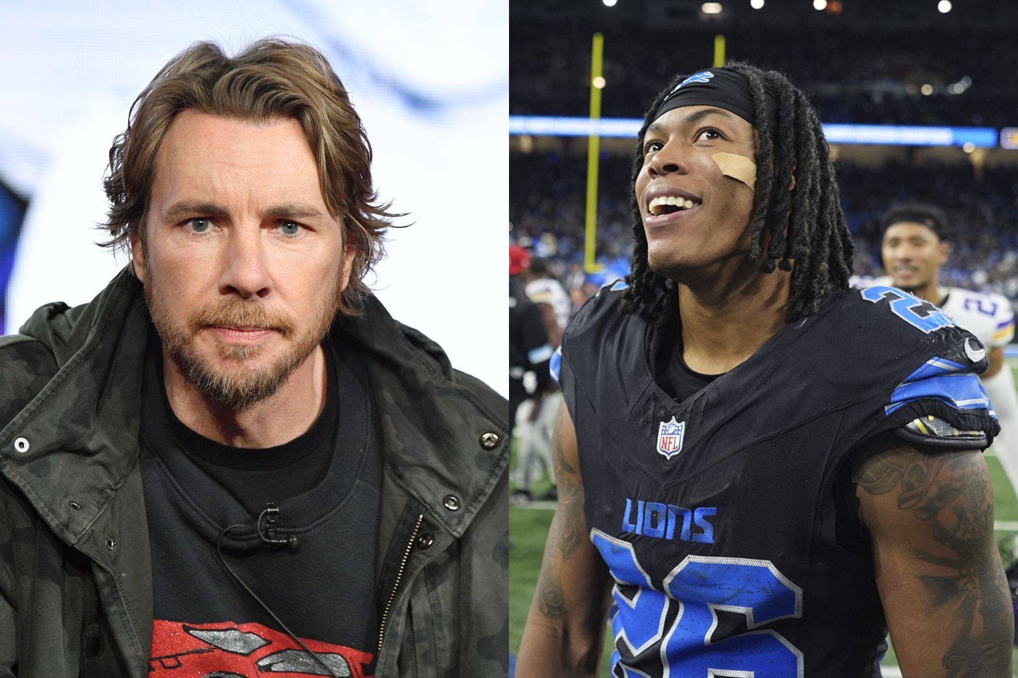 Dax Shepard caught seeing Lions vs Vikings at the Golden Globes