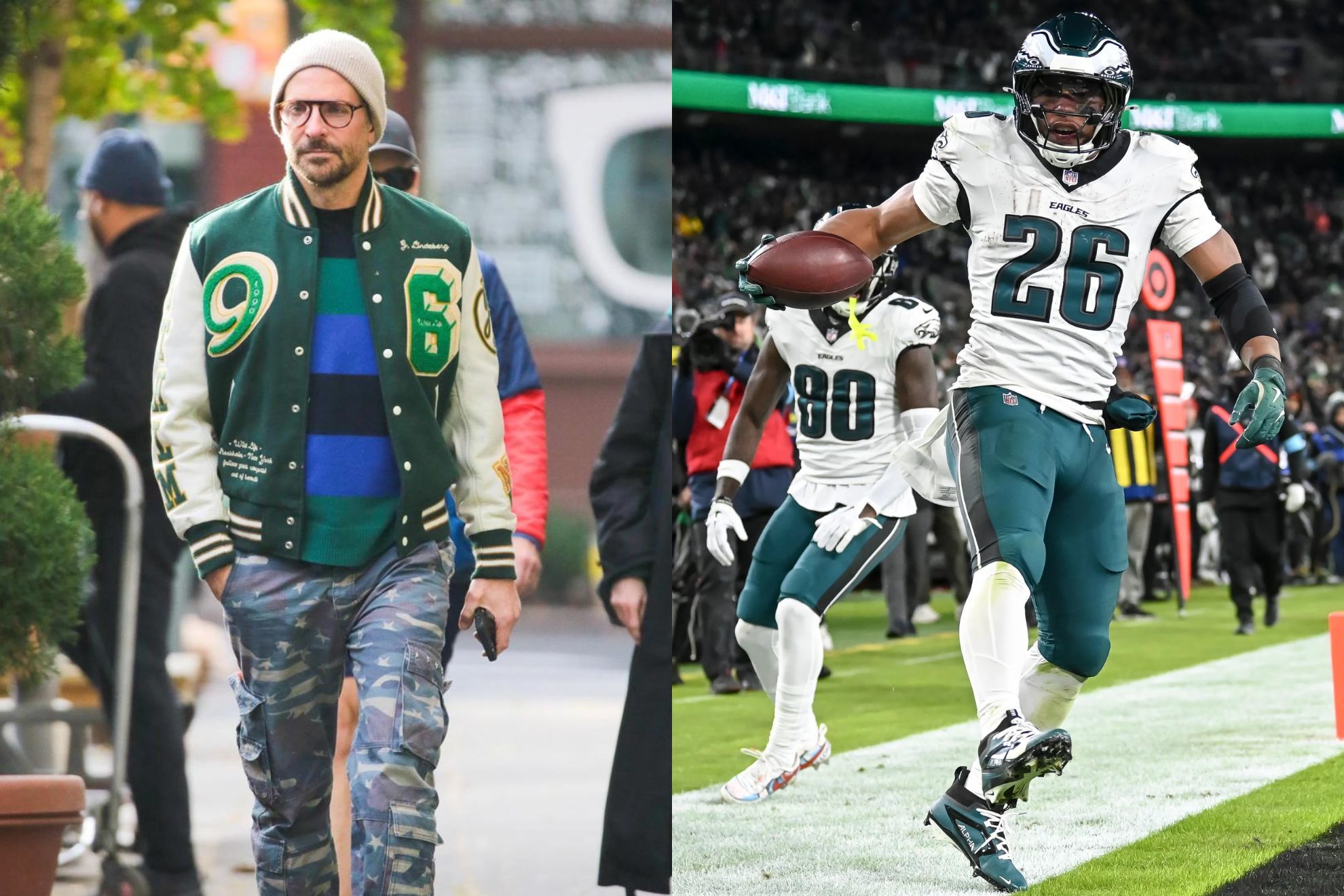 Bradley Cooper celebrates birthday with daughter Lea at Eagles game