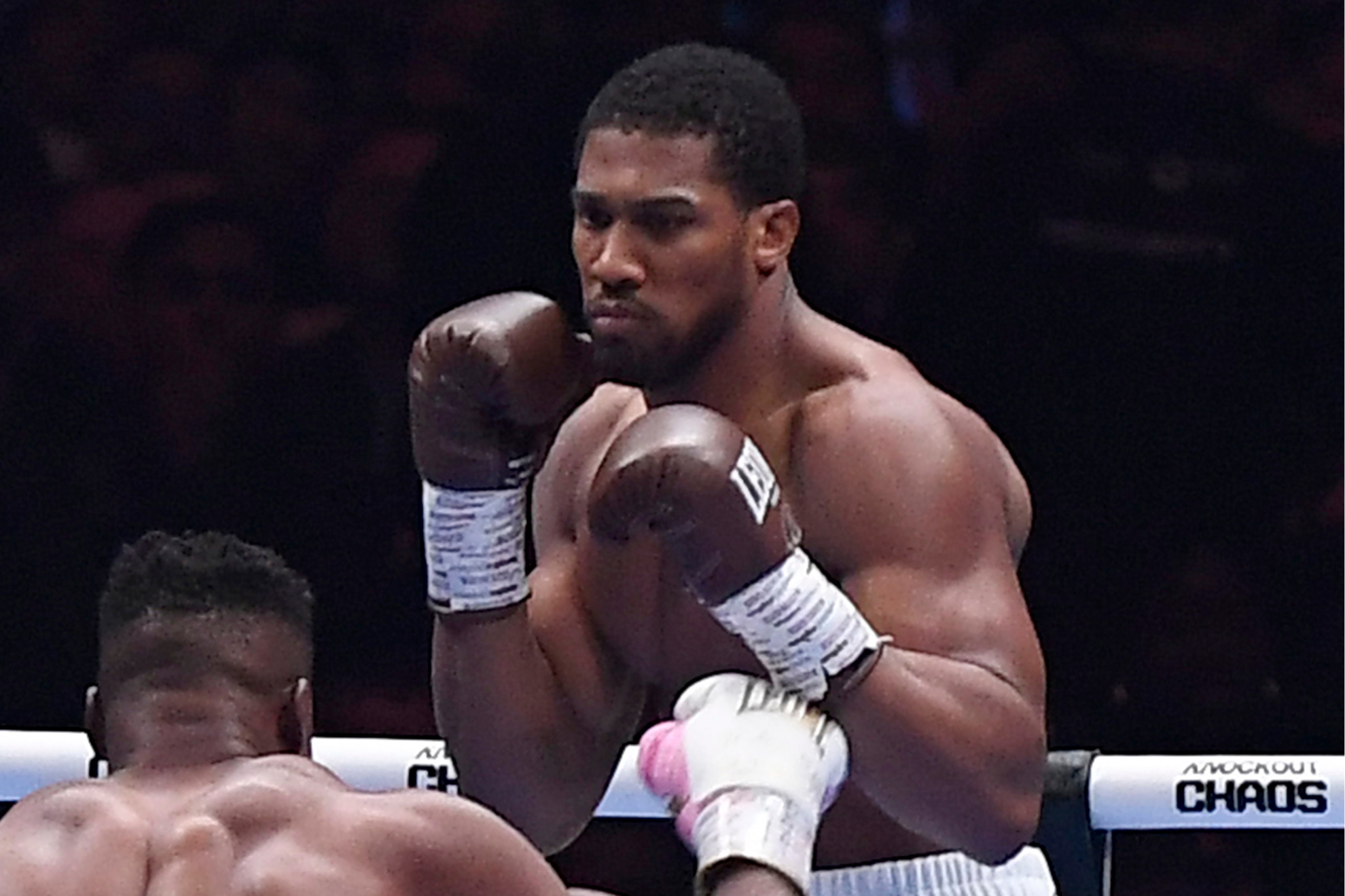 Anthony Joshua during his fight against Francis Ngannou.