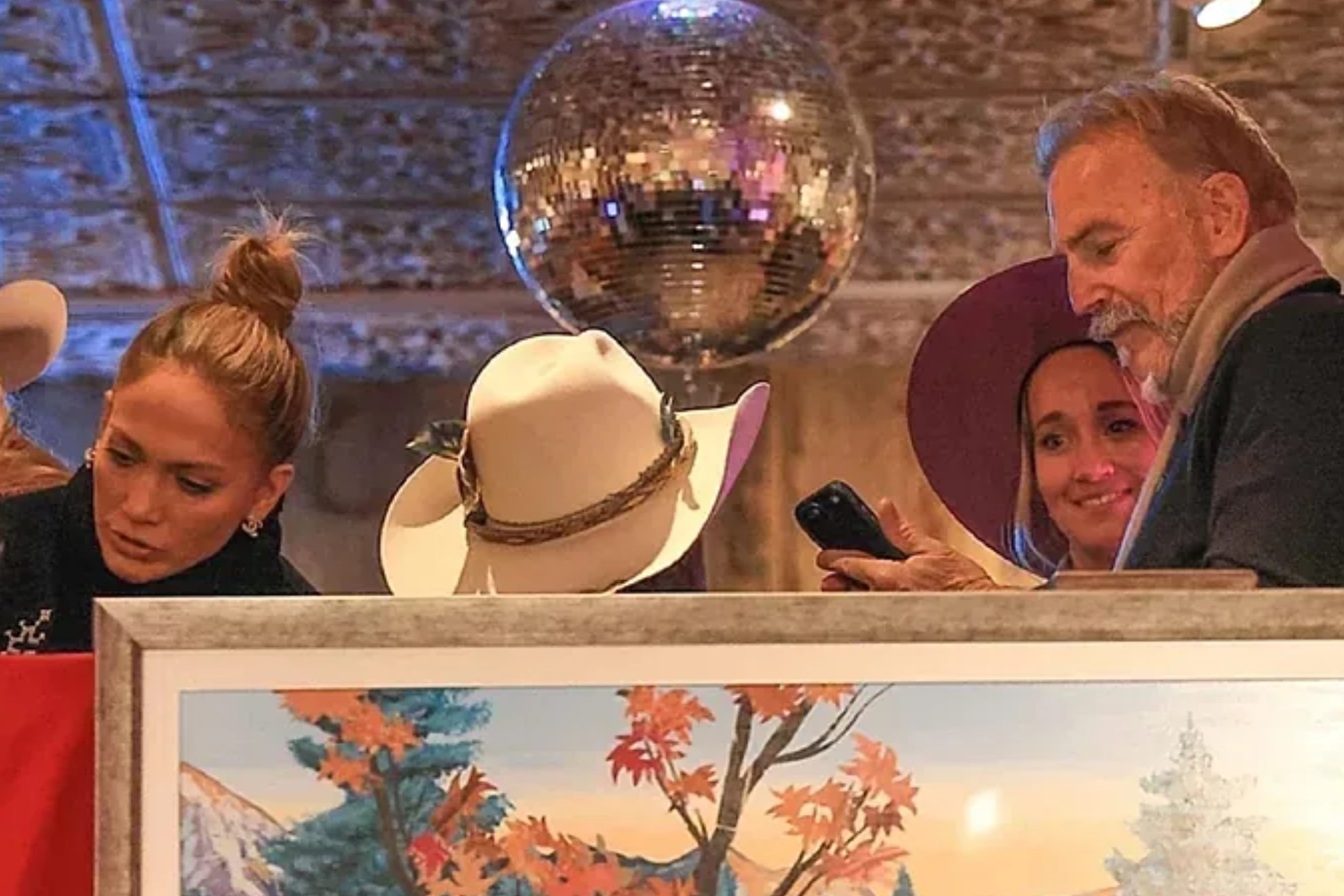 Kevin Costner and Jennifer Lopez, during a recent meeting between the two.