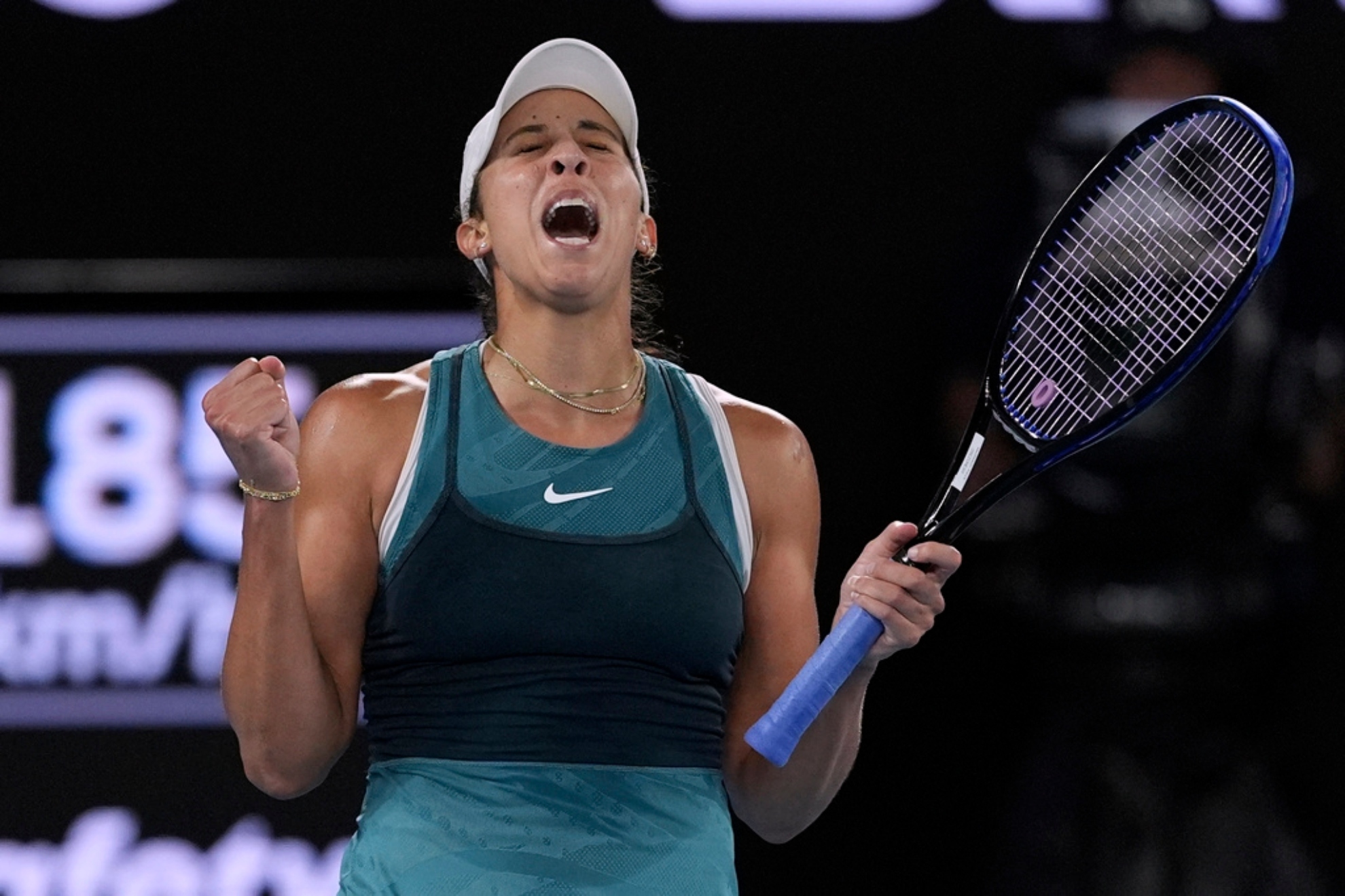 Madison Keys of the U.S. celebrates after defeating Aryna Sabalenka of Belarus in the womens singles final at the Australian Open,