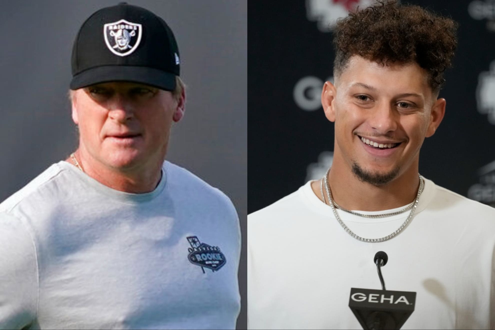 Former NFL head coach Jon Gruden and Chiefs star QB Patrick Mahomes.