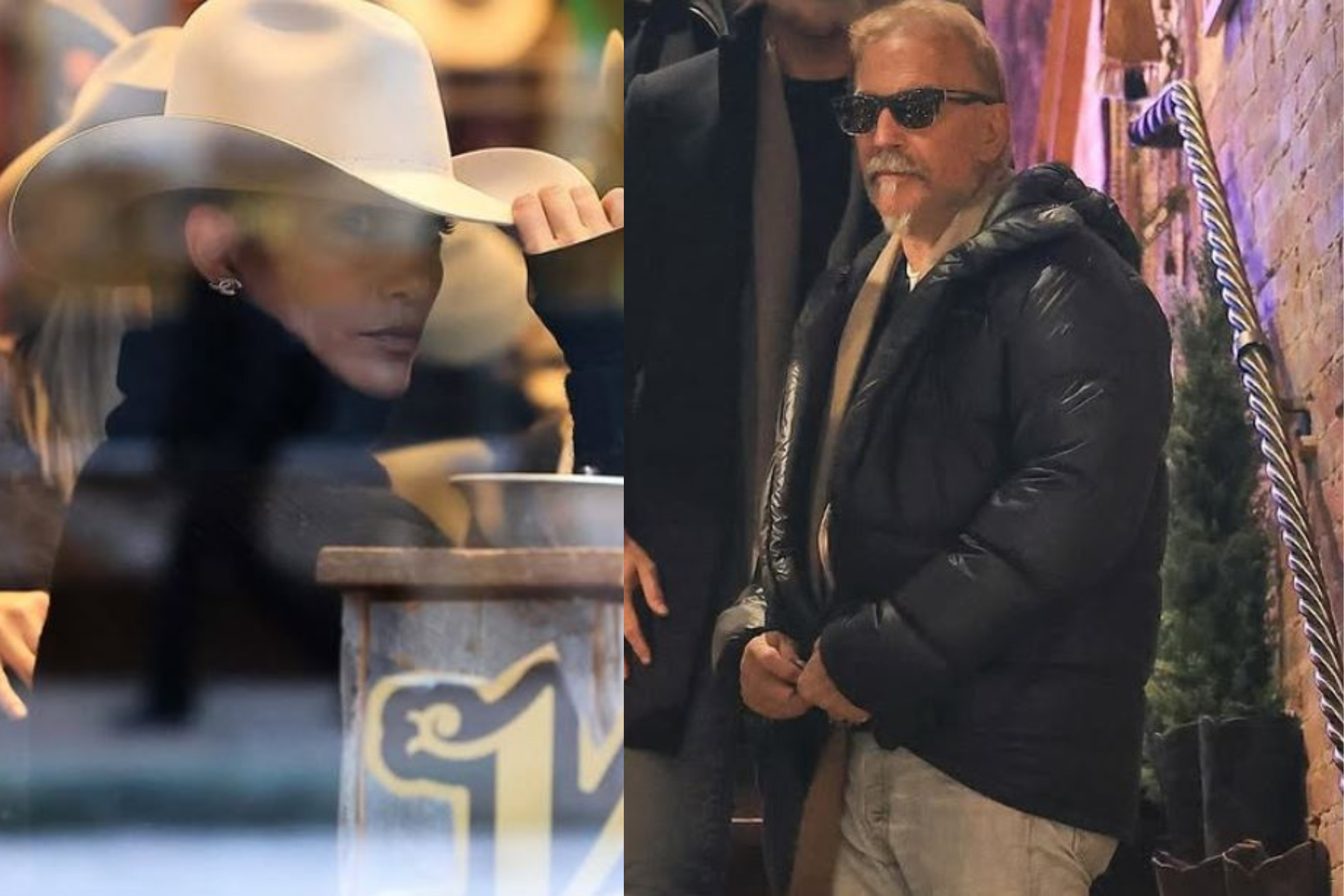 Jennifer Lopez and Kevin Costner, when they met at a bar in Colorado.