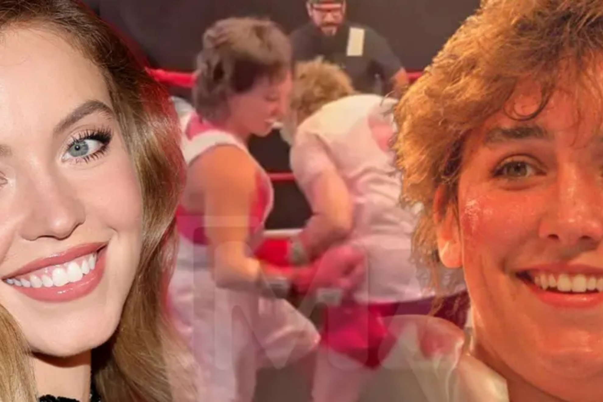 Sydney Sweeney boxes with Christy Martin.