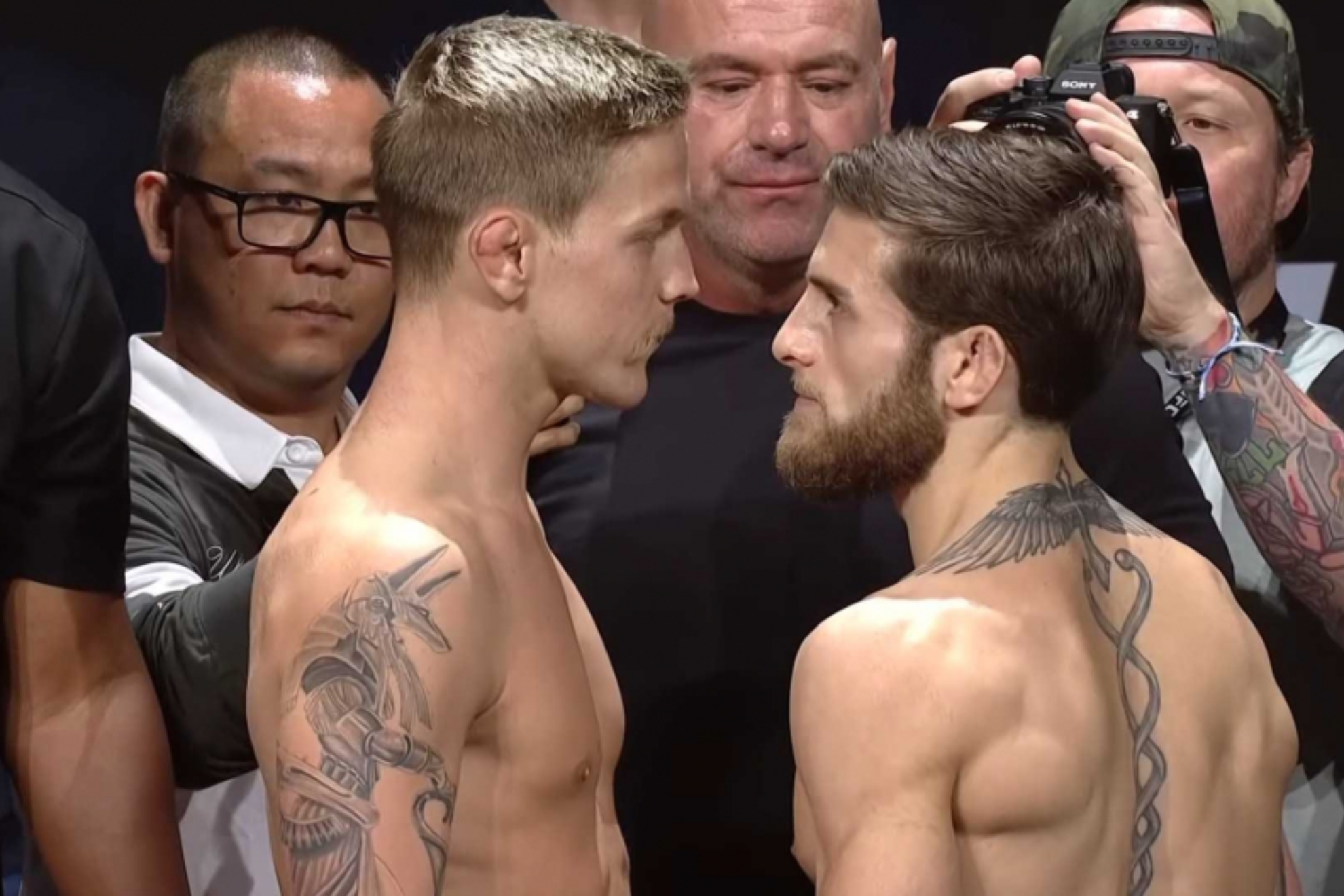 Colby Thicknesse and Aleksandre Topuria.