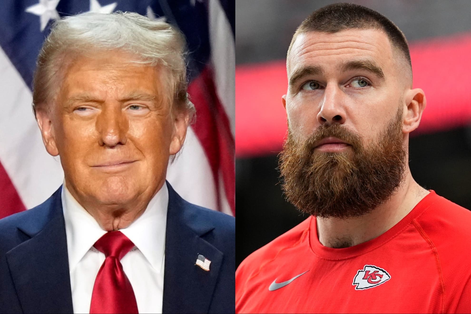 President Donald Trump and Chiefs star tight end Travis Kelce.