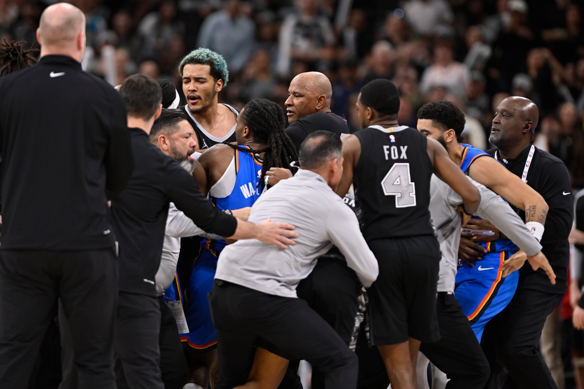 Thunder Dominate Spurs, But Not Before a Heated Mid-Game Clash