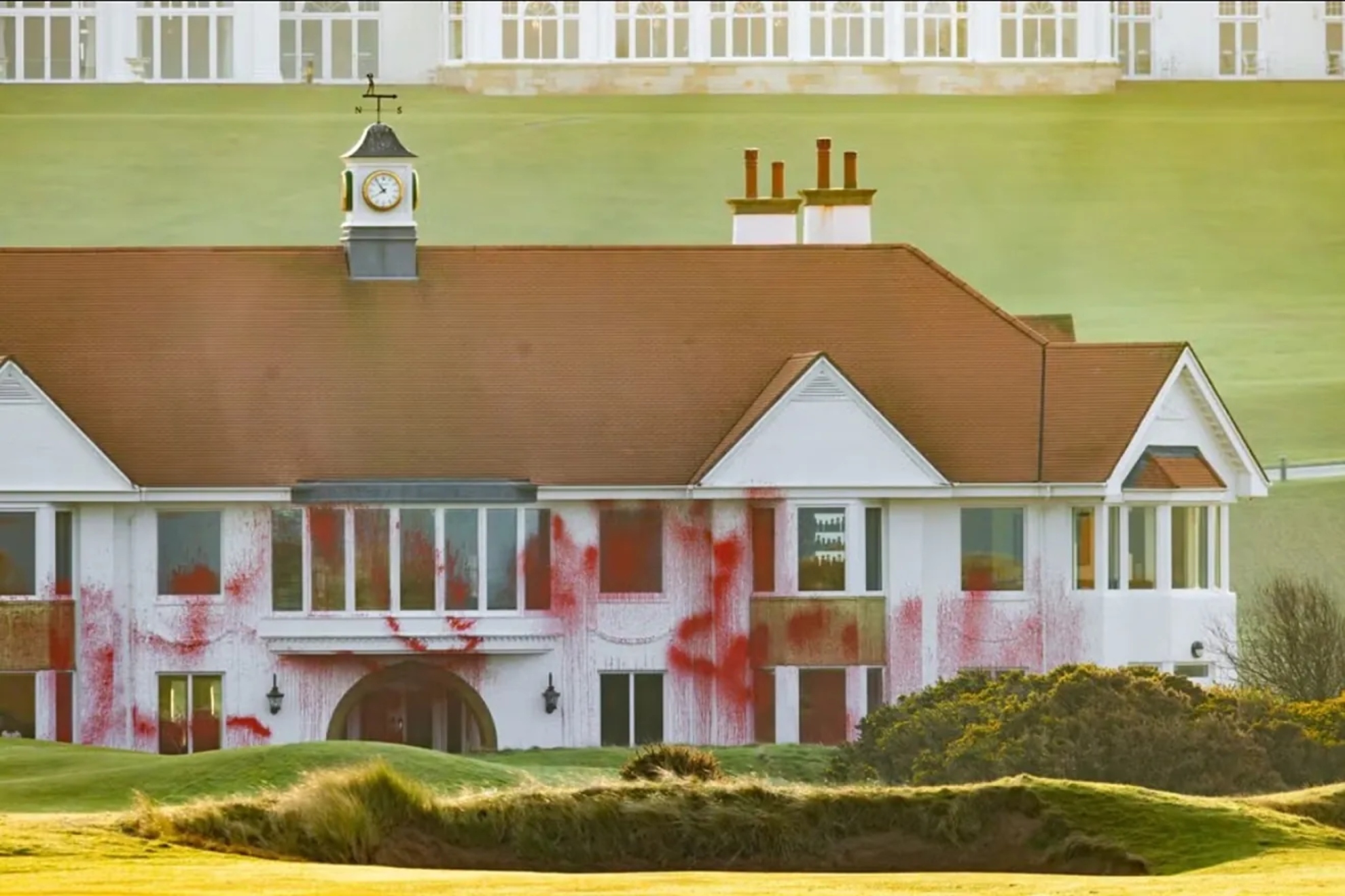 Pro-Palestinian activists vandalized two of Donald Trumps hotels in the UK.