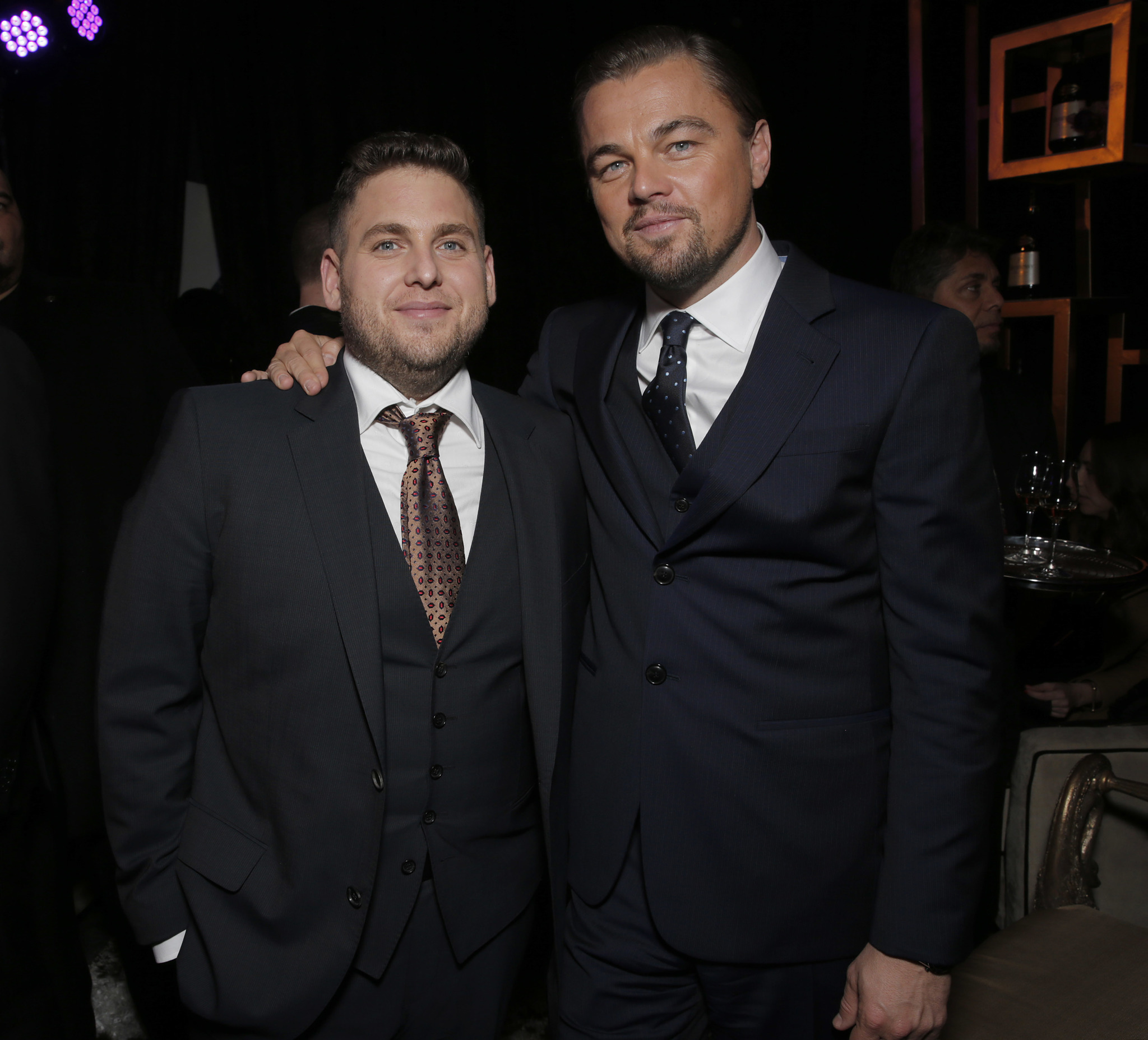 Jonah Hill and Leonardo DiCaprio attend the Hennessy Privilege VIP post-party at the Santa Barbara International Film Festival