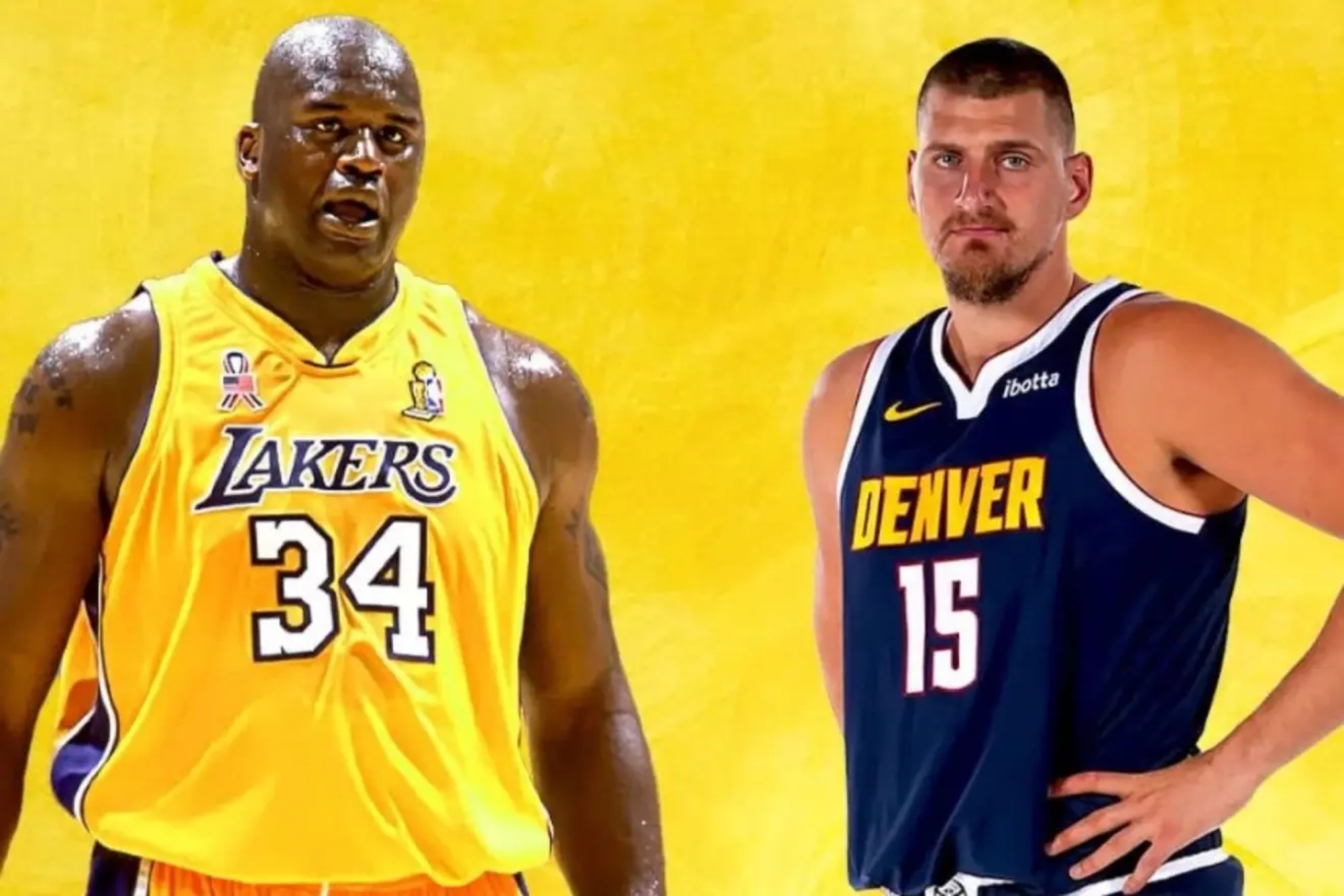 Shaquille ONeal, during his time with the Lakers, and Nikola Jokic, center for the Nuggets.