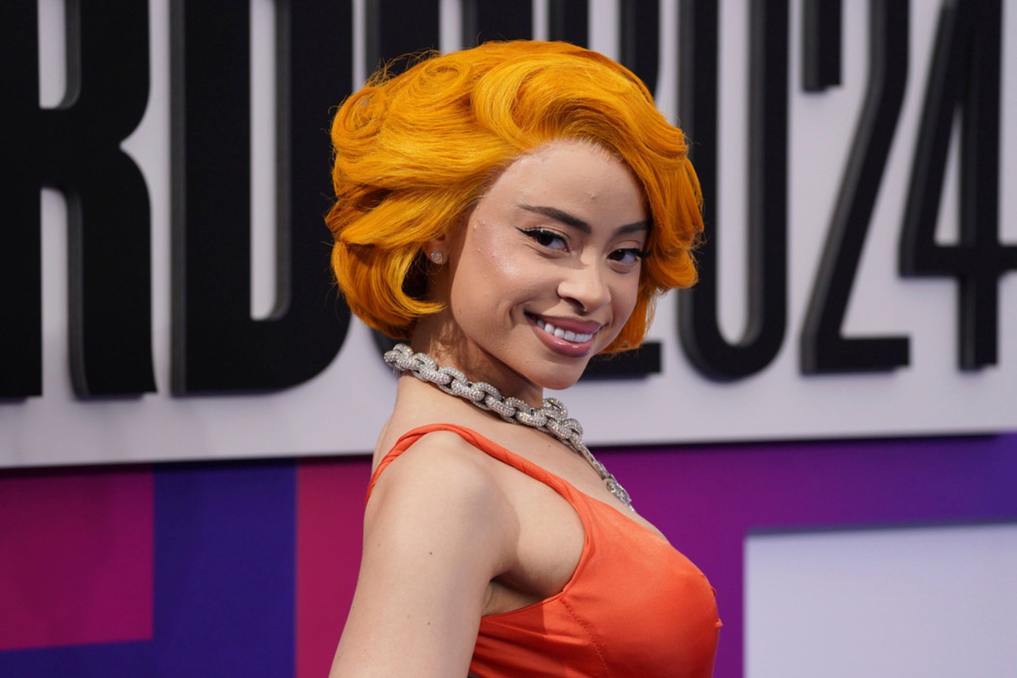 Ice Spice arrives at the BET Awards on Sunday, June 30, 2024, at the Peacock Theater in Los Angeles. (Photo by Jordan Strauss/Invision/AP)