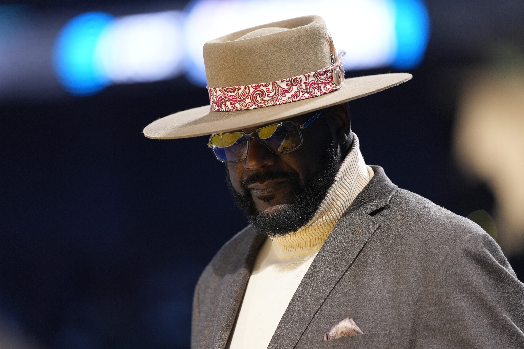 Shaquille ONeal attends the NBA basketball All-Star Saturday night festivities Saturday, Feb. 15, 2025, in San Francisco. (AP Photo/Godofredo A. V�squez)