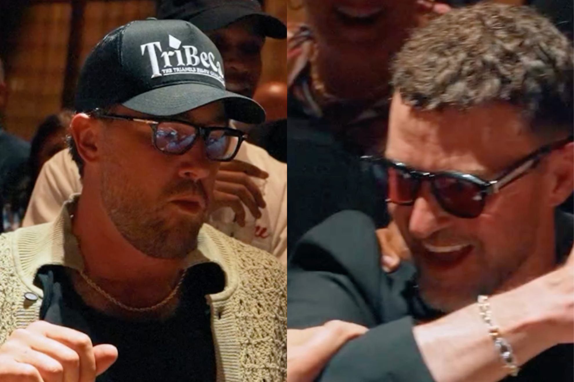 Travis Kelce plays blackjack with Justin Timberlake.