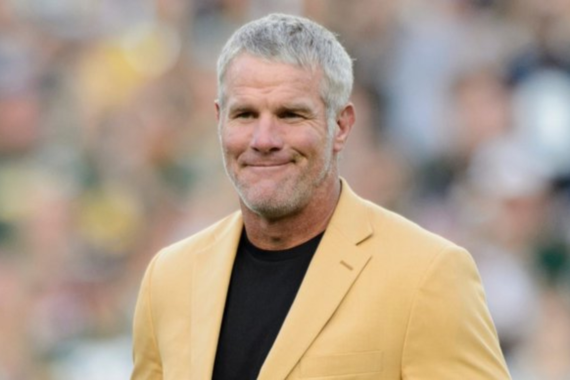 Brett Favre on a football field.