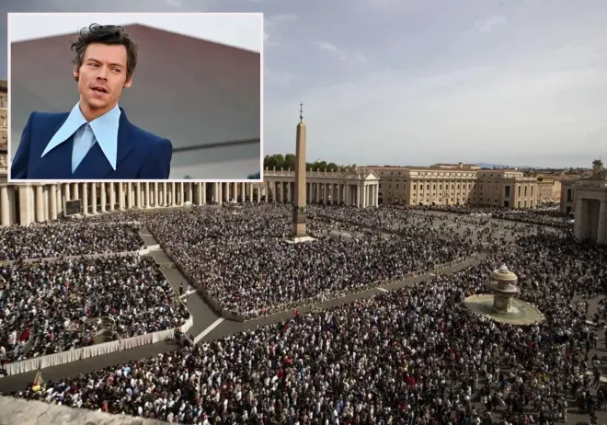 Harry Styles spotted in St Peters Square to witness the appointment of Pope Leo XIV
