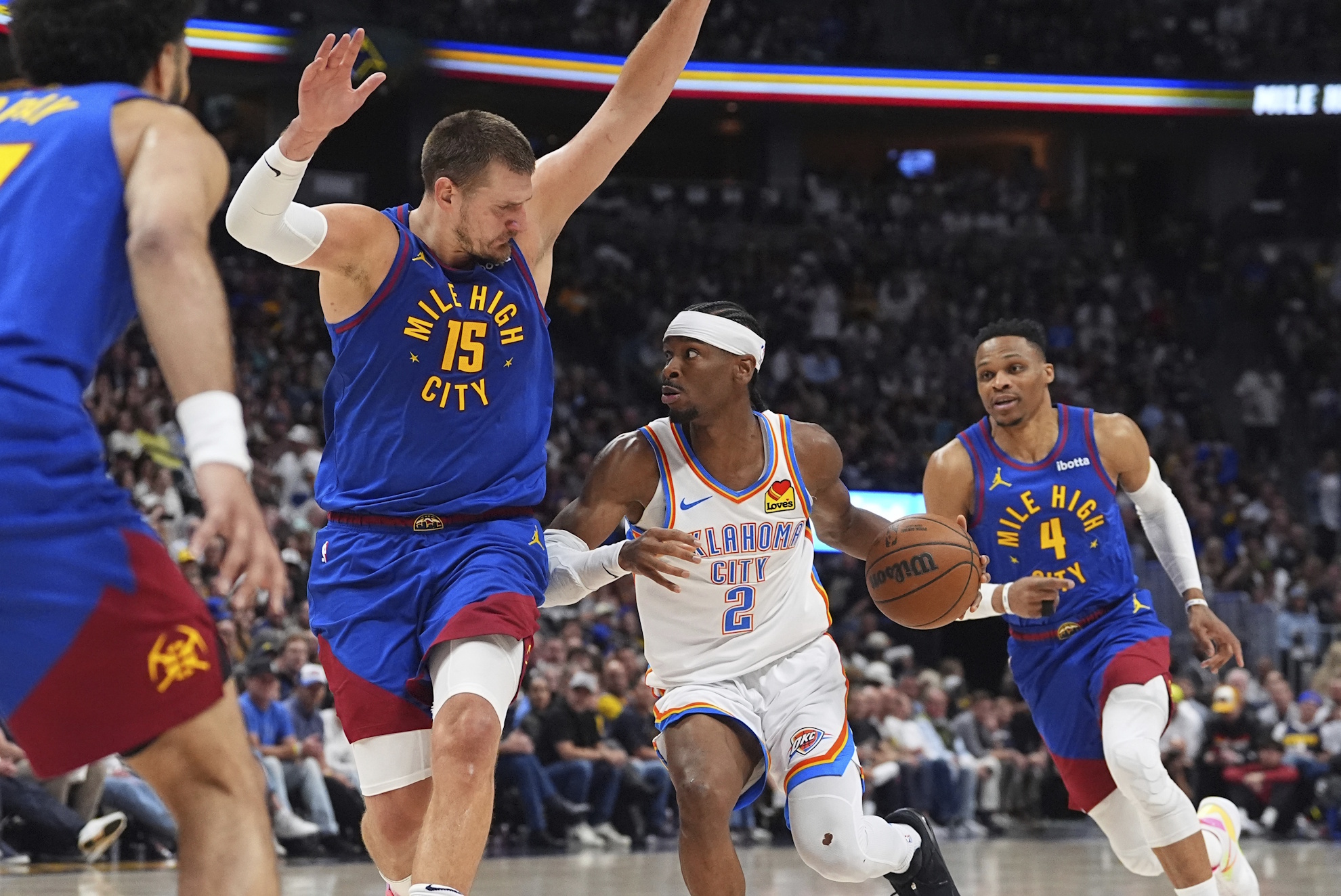 Shai Gilgeous-Alexander Nikola Jokic Russell Westbrook Oklahoma City Thunder Denver Nuggets Game 3 Western Conference semifinals NBA basketball playoffs
