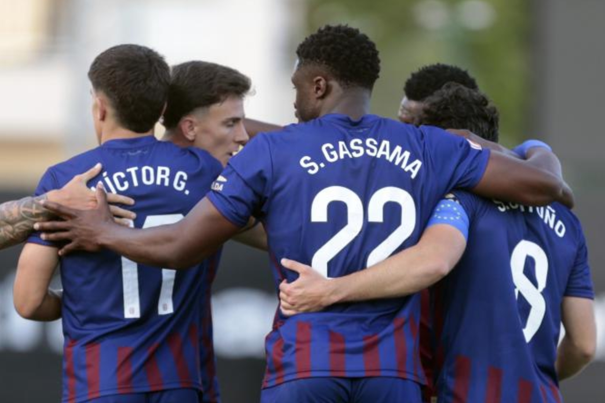 Gassama celebra el gol que marcaron al M�laga.