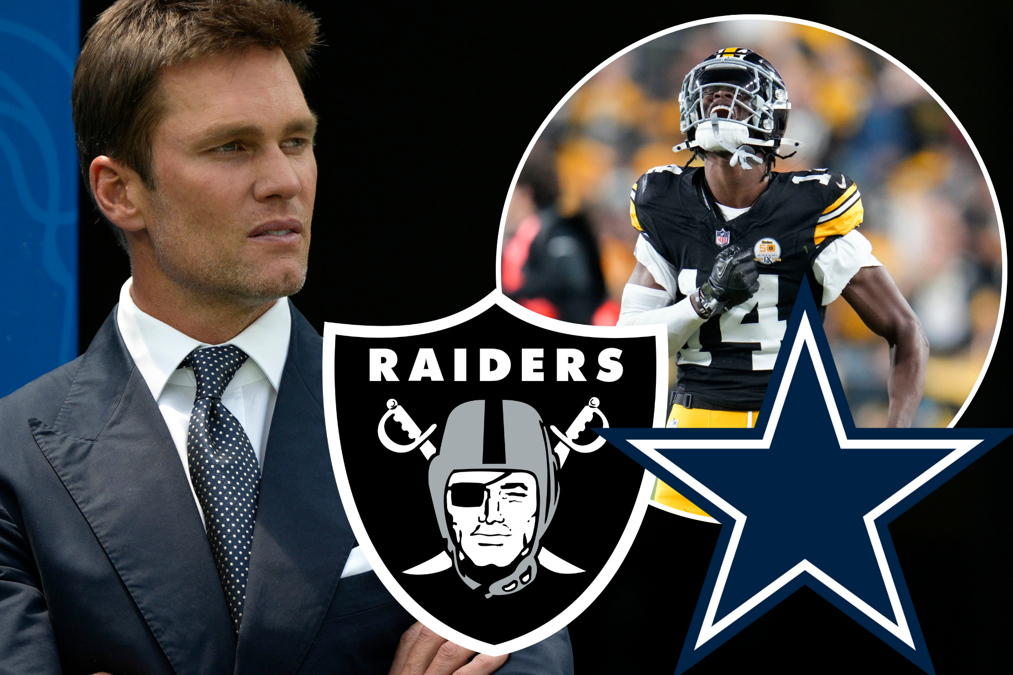 Tom Brady alongside George Pickens, who signed with the Dallas Cowboys.