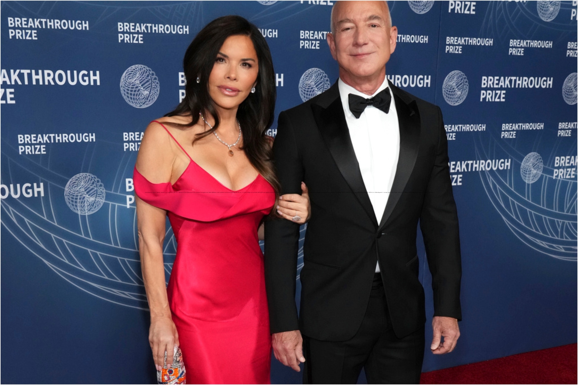 Lauren Sanchez, left, and Jeff Bezos.