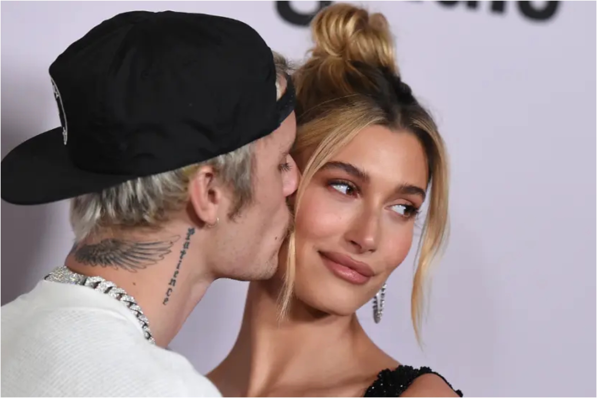 Justin and Hailey Bieber in a file image.